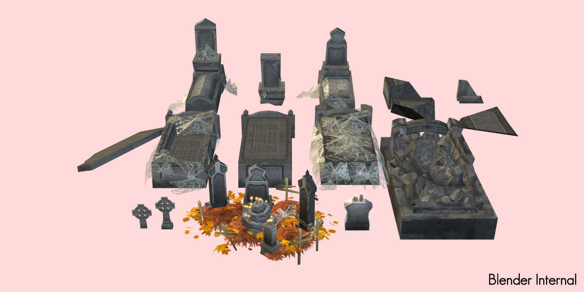 Halloween Graveyard  Low-poly 3D model_11
