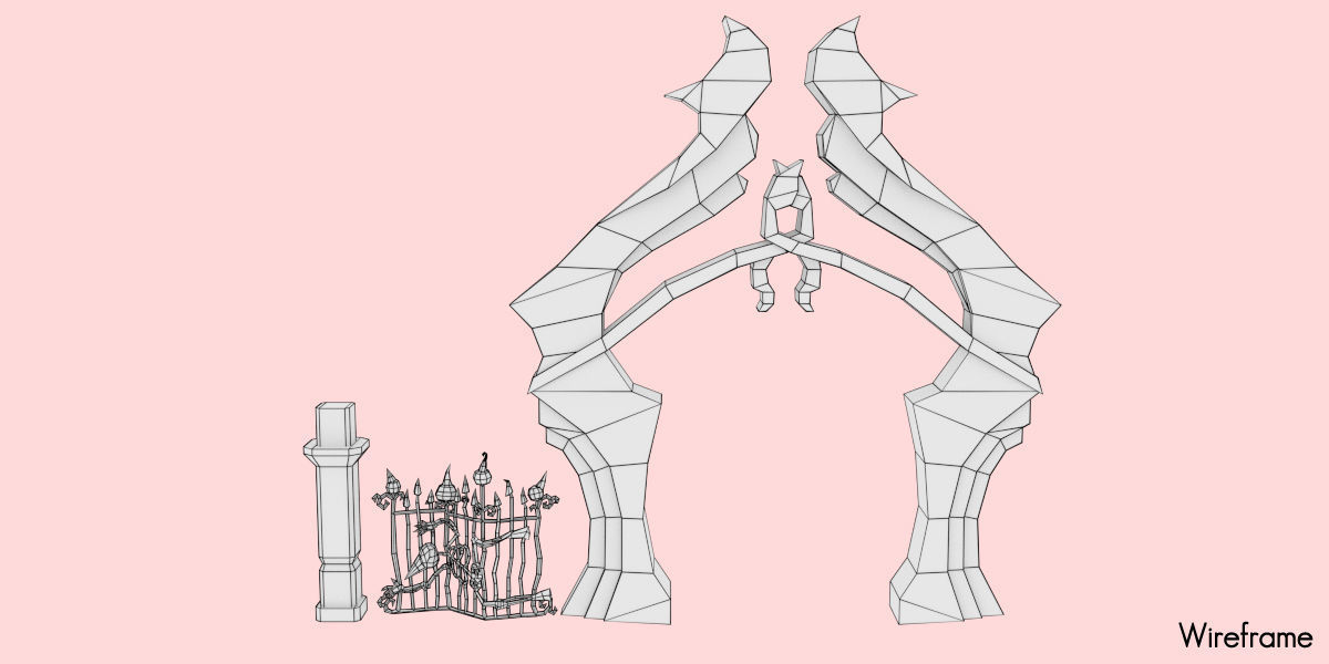 Halloween Graveyard  Low-poly 3D model_15