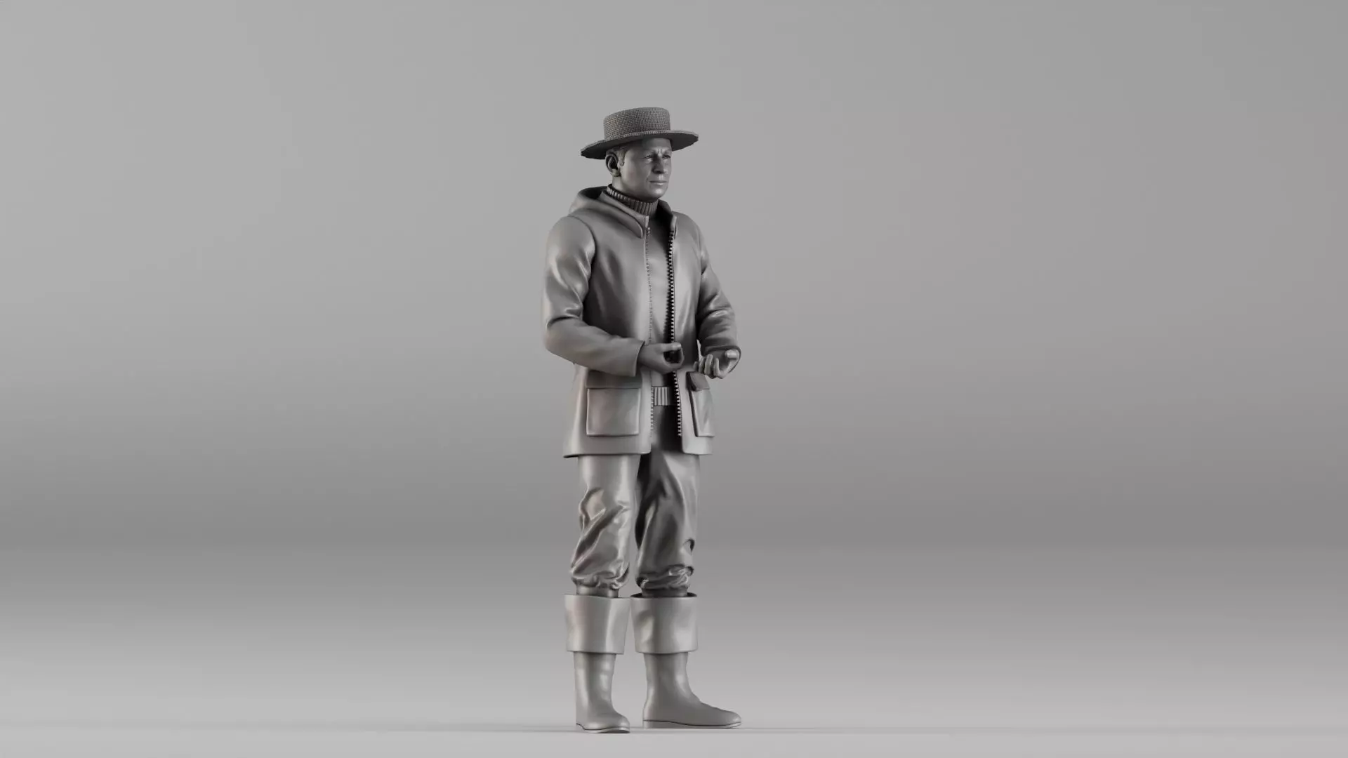 001660 Fisherman Standing 3D print model