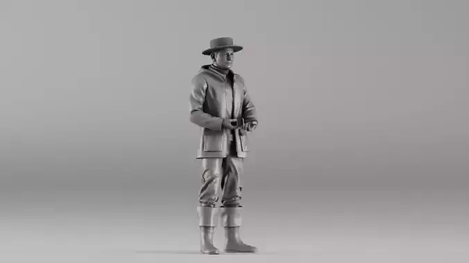 001660 Fisherman Standing