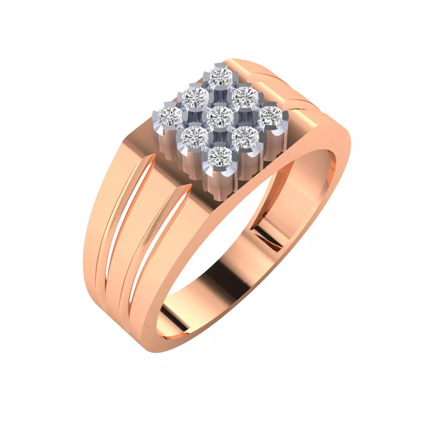 Mens Ring Render 3dm STL MTL SLC JCD OBJ FBX Details 3D print model_7