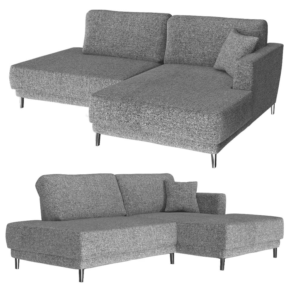 Sofa TAIGA corner with ottoman without armrest small Low-poly 3D model_2