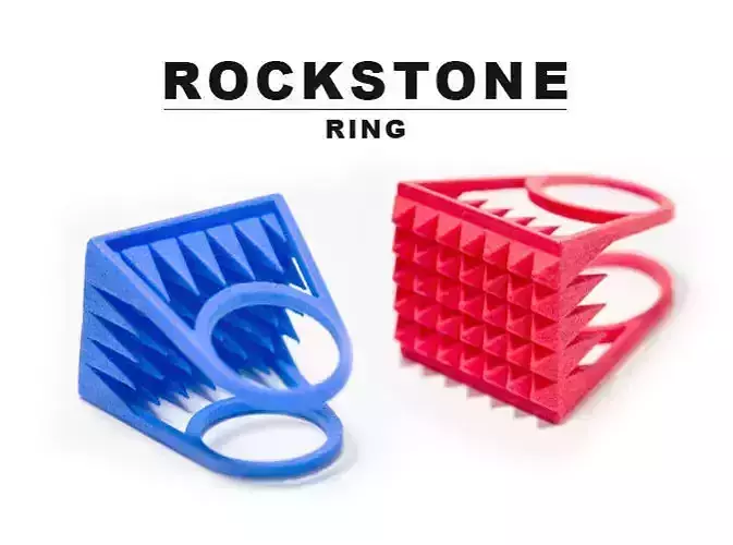 RockStone ring - Size 8 3D print model