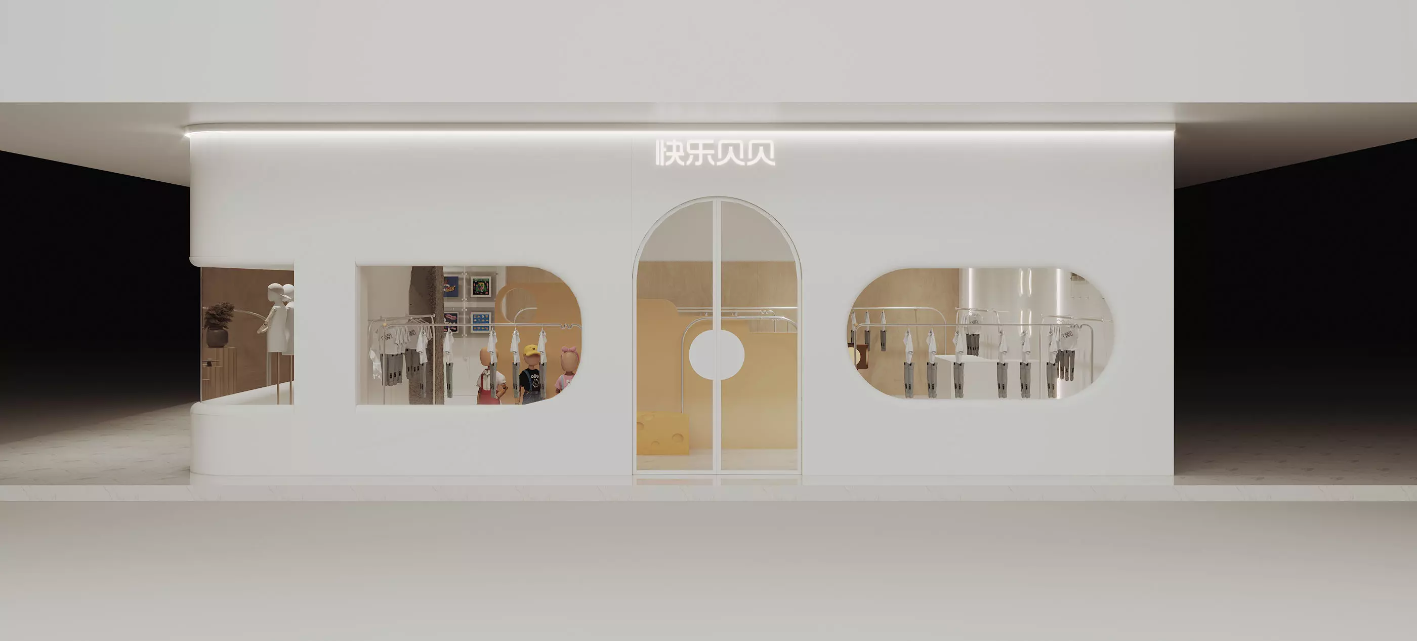 children Clothing store 3D model Low-poly 3D model_2