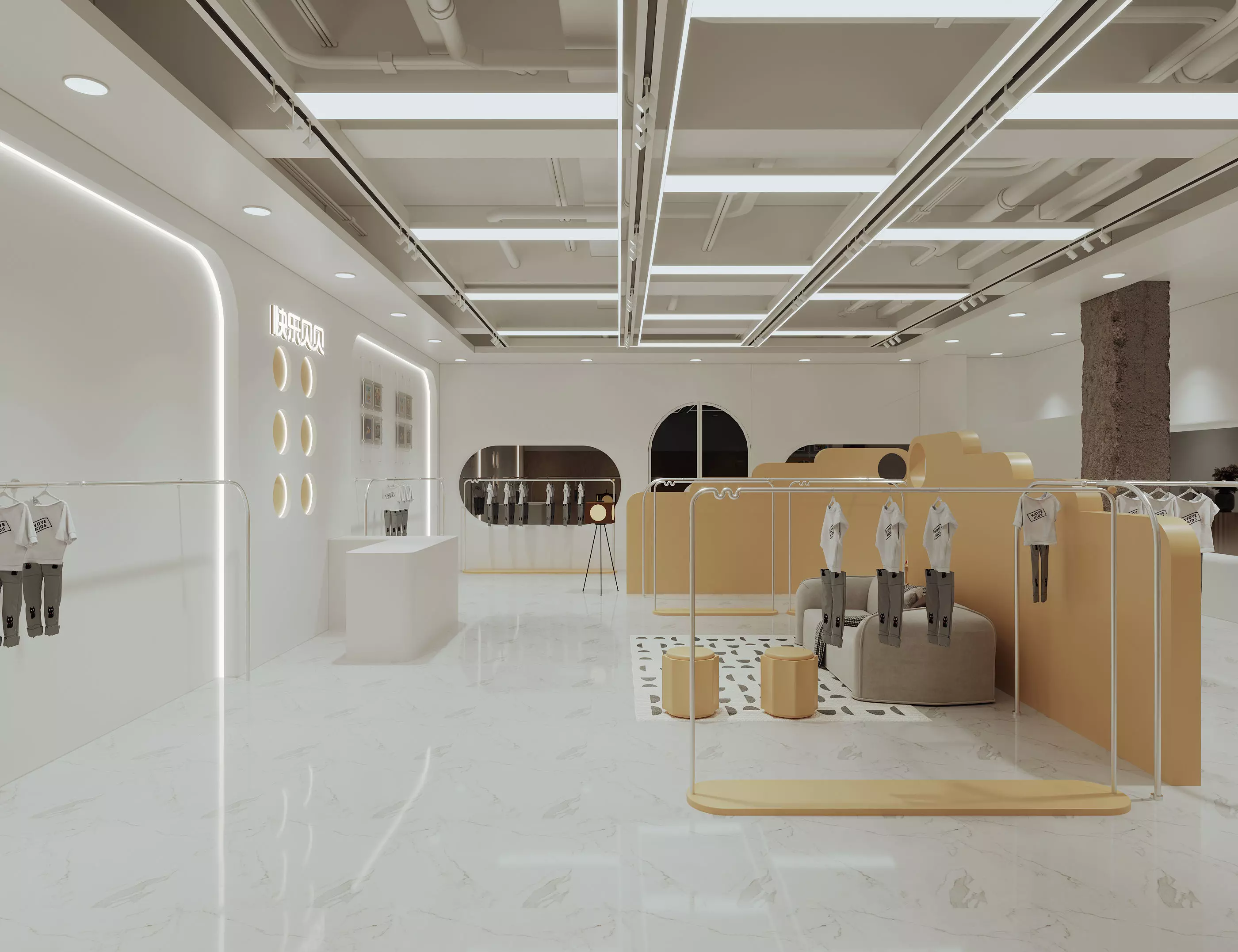 children Clothing store 3D model Low-poly 3D model_0