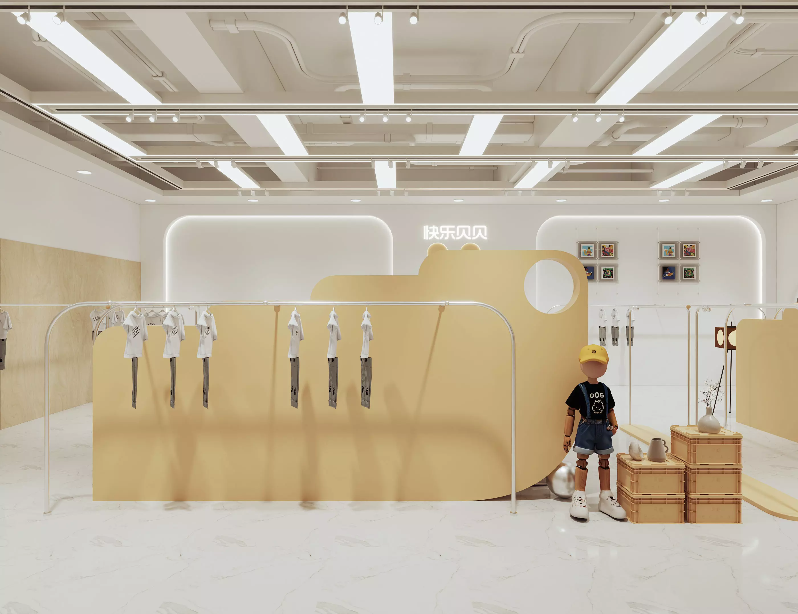 children Clothing store 3D model Low-poly 3D model_5