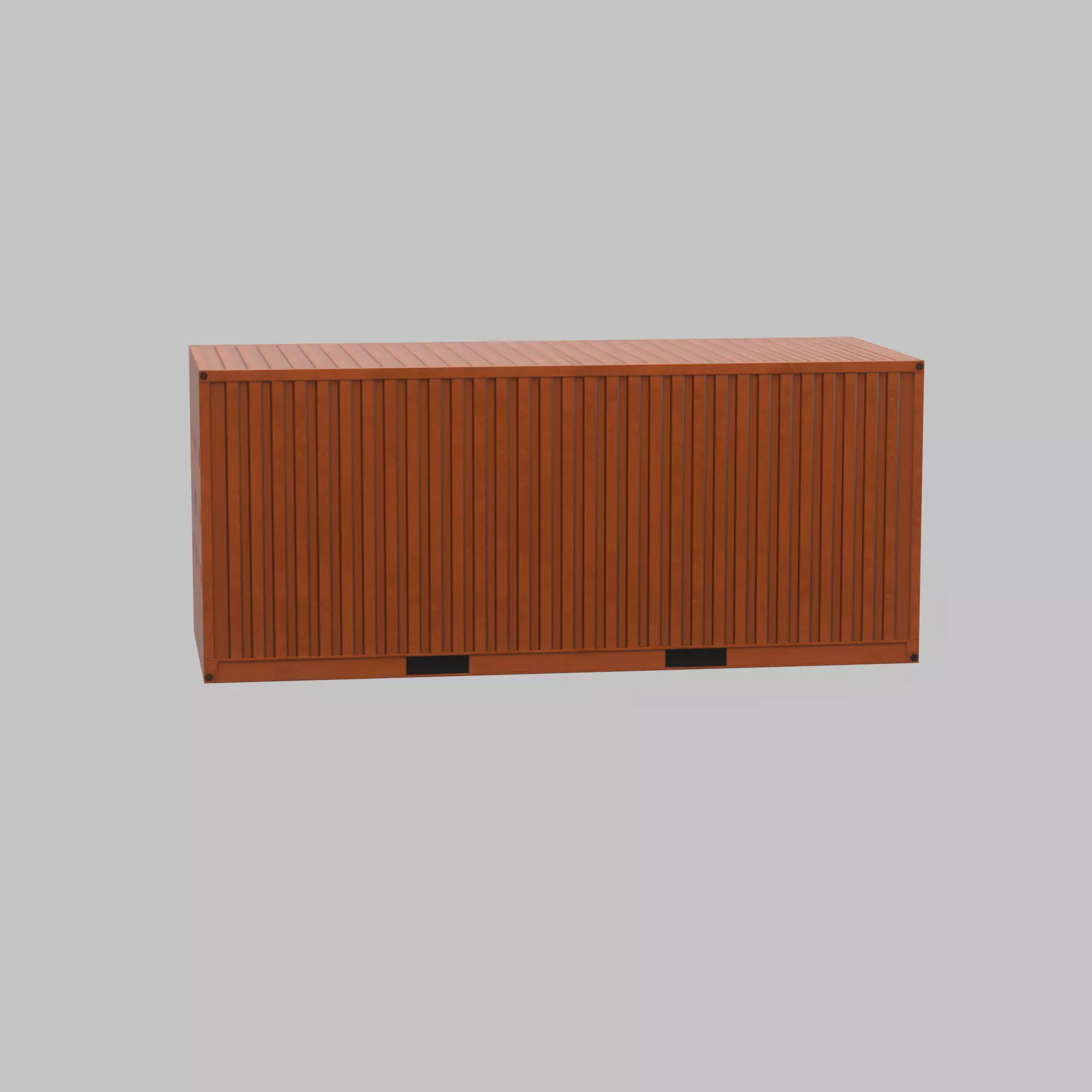 20ft Shipping Container signal orange  Low-poly 3D model_63