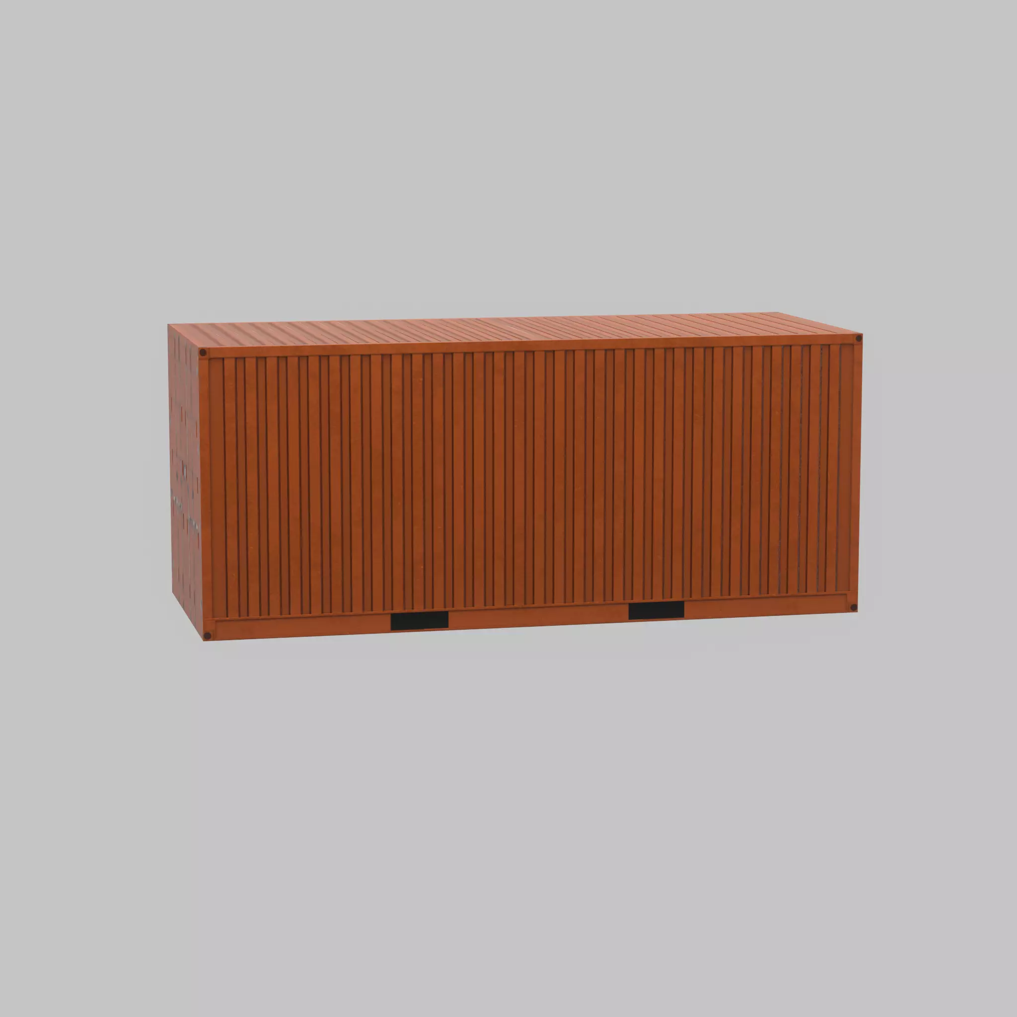 20ft Shipping Container signal orange  Low-poly 3D model_46