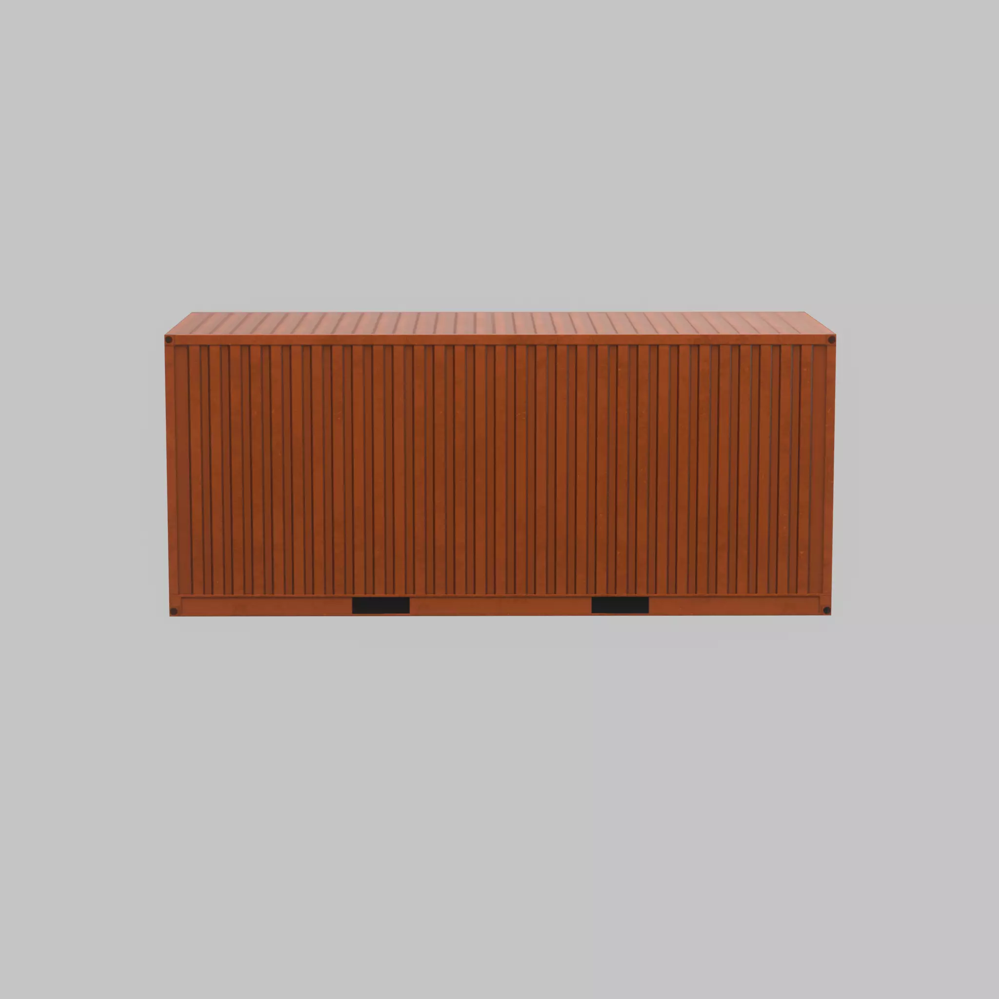 20ft Shipping Container signal orange  Low-poly 3D model_59