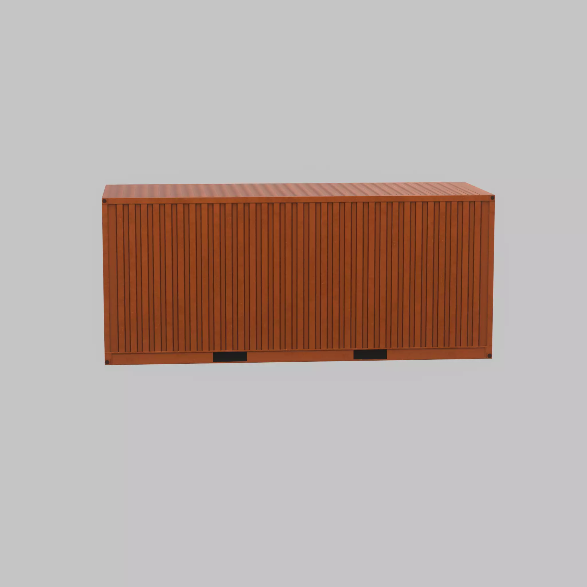 20ft Shipping Container signal orange  Low-poly 3D model_49