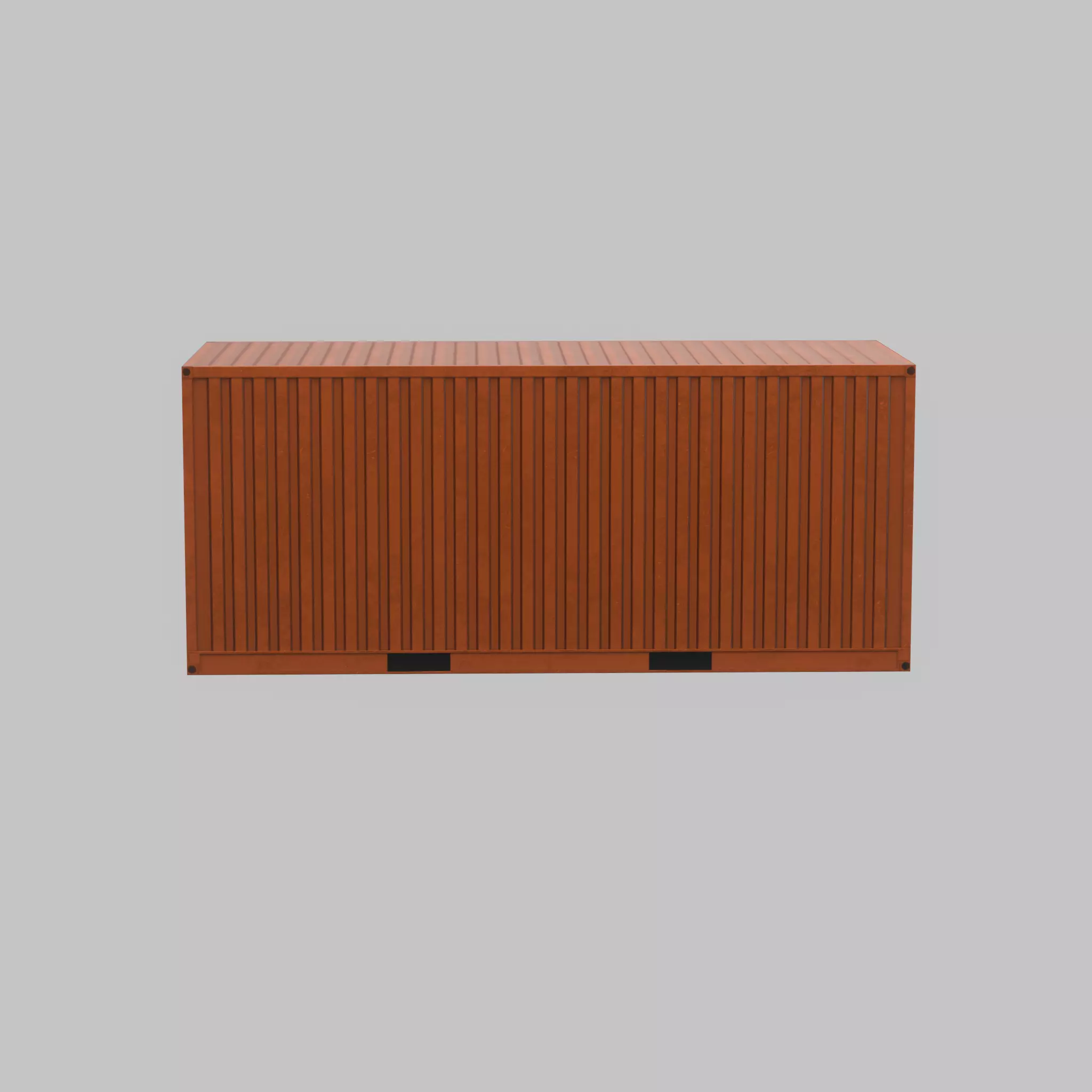 20ft Shipping Container signal orange  Low-poly 3D model_53
