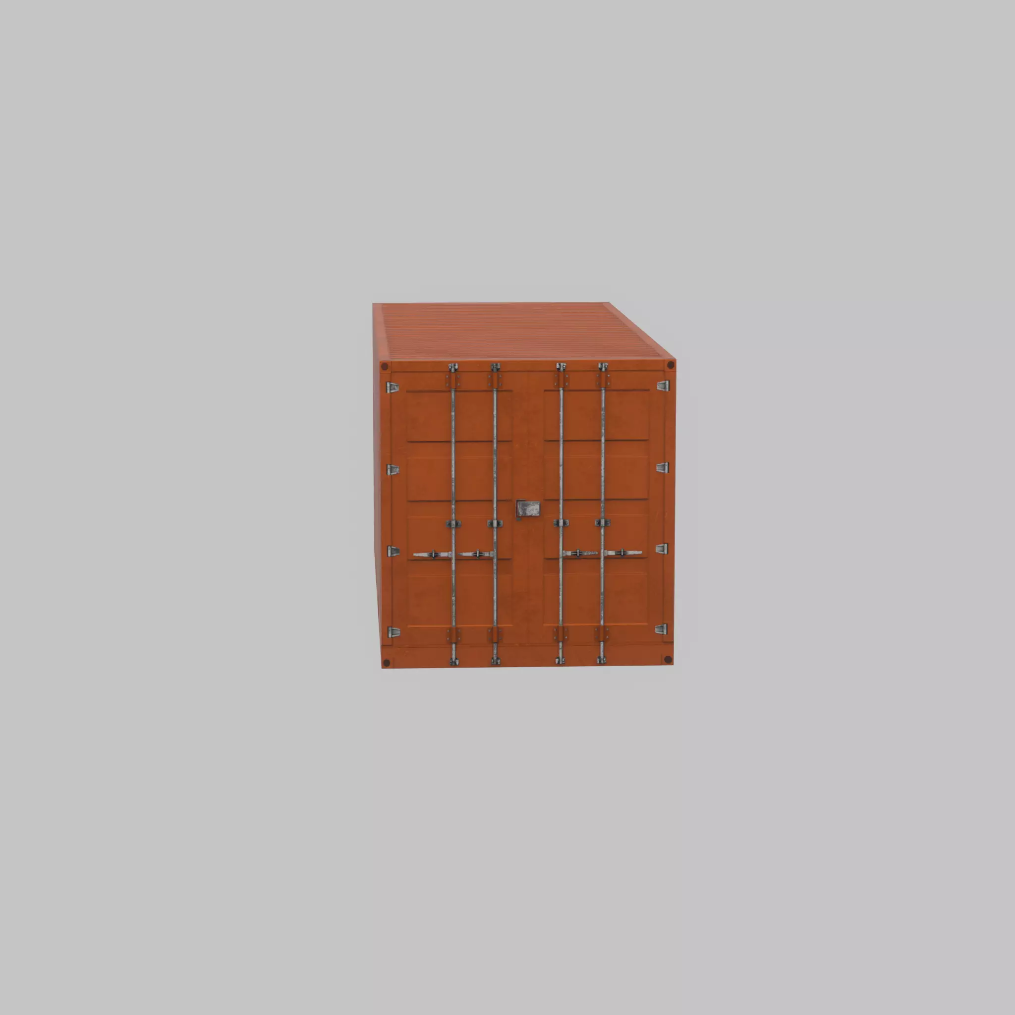 20ft Shipping Container signal orange  Low-poly 3D model_45