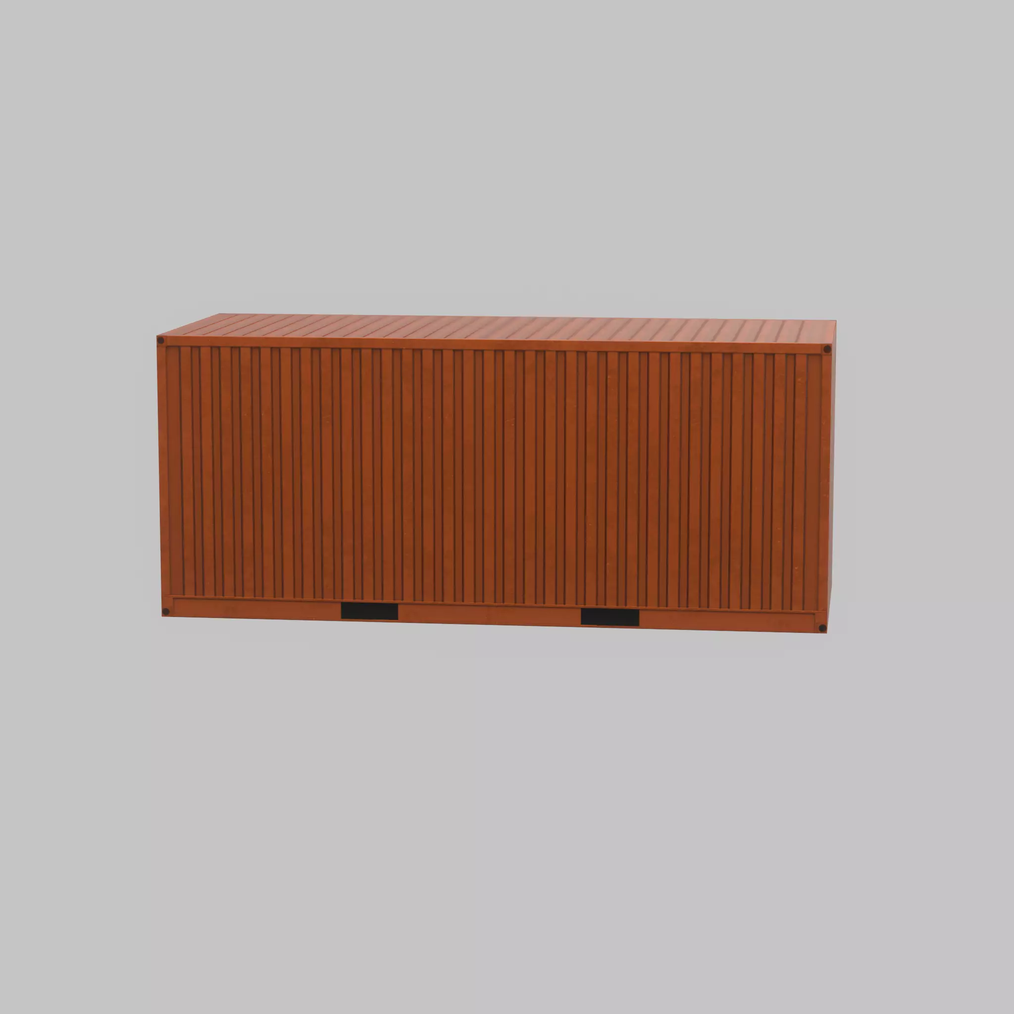 20ft Shipping Container signal orange  Low-poly 3D model_44