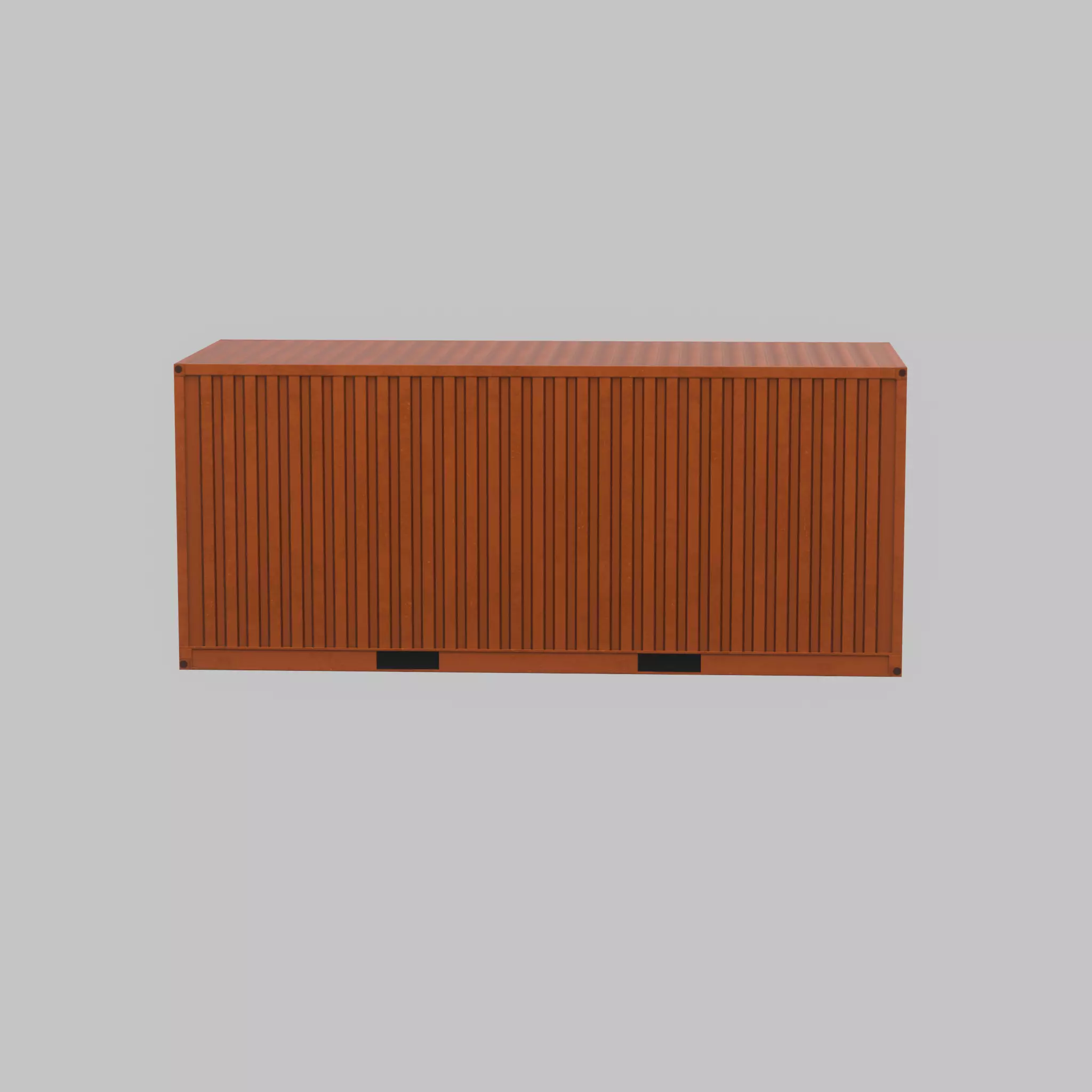 20ft Shipping Container signal orange  Low-poly 3D model_41