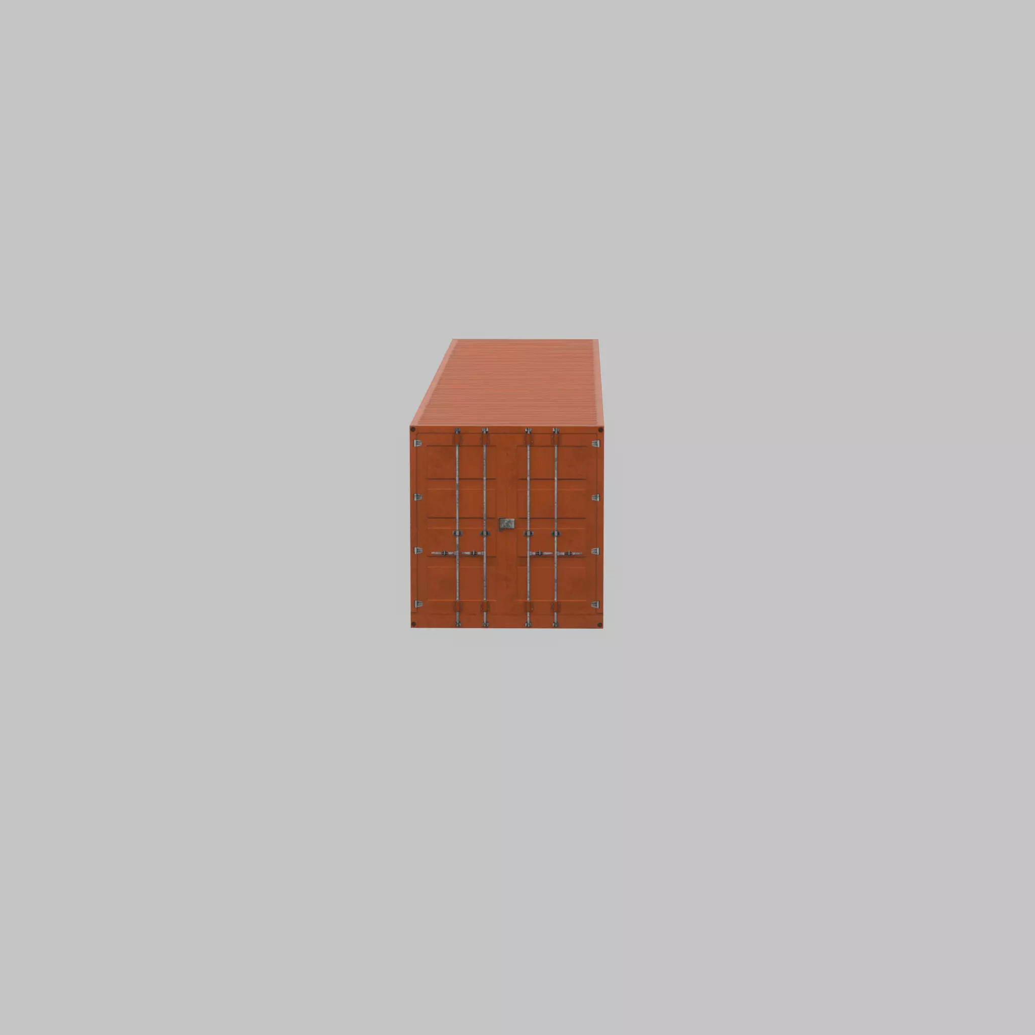 Warehouse-Container signal orange 40ft Low-poly 3D model_50