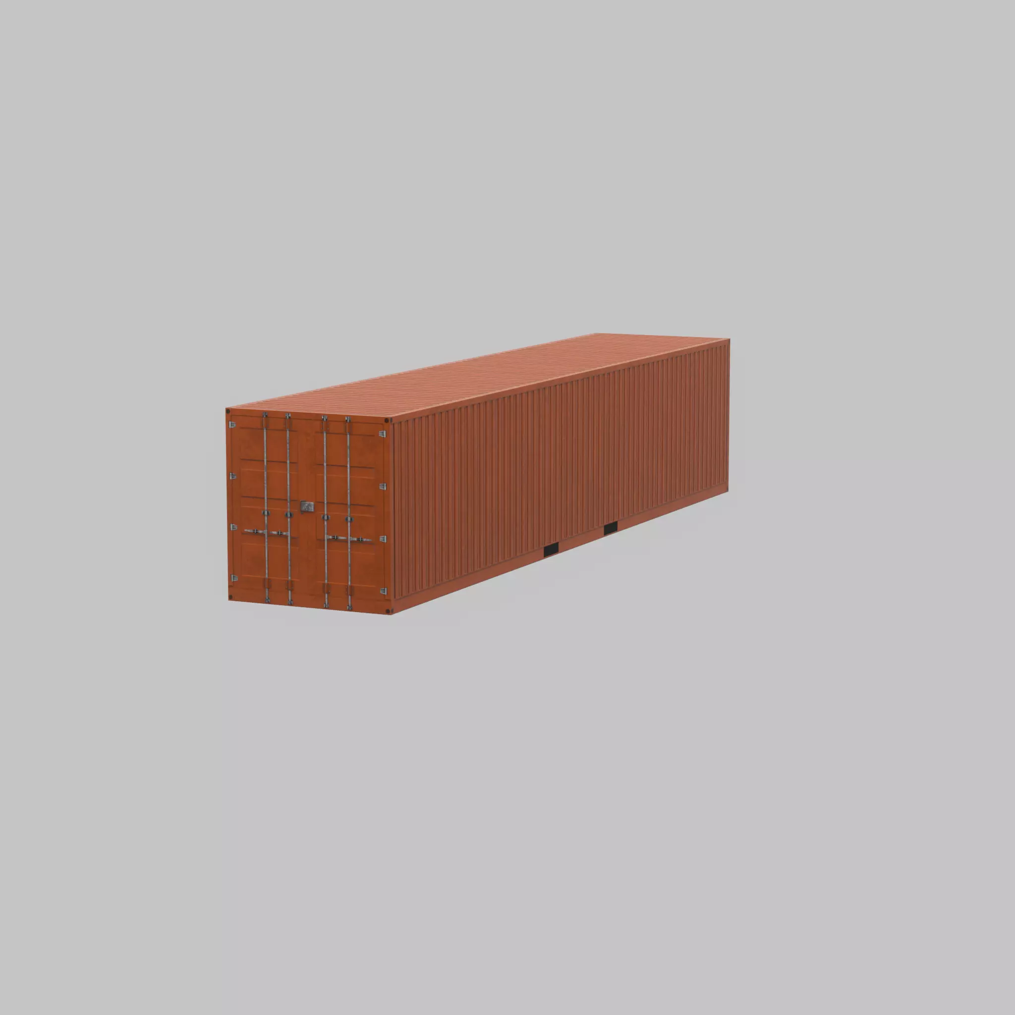 Warehouse-Container signal orange 40ft Low-poly 3D model_53