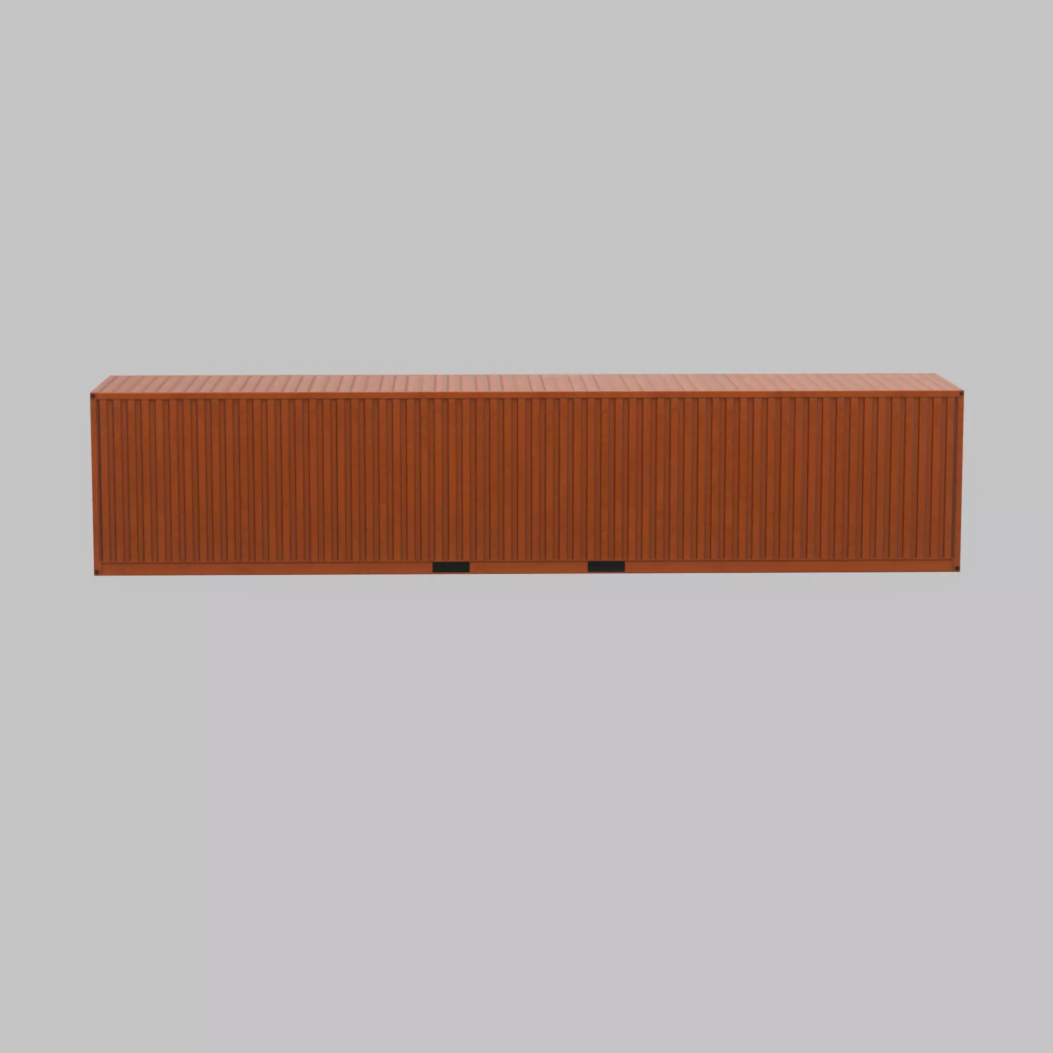 Warehouse-Container signal orange 40ft Low-poly 3D model_22