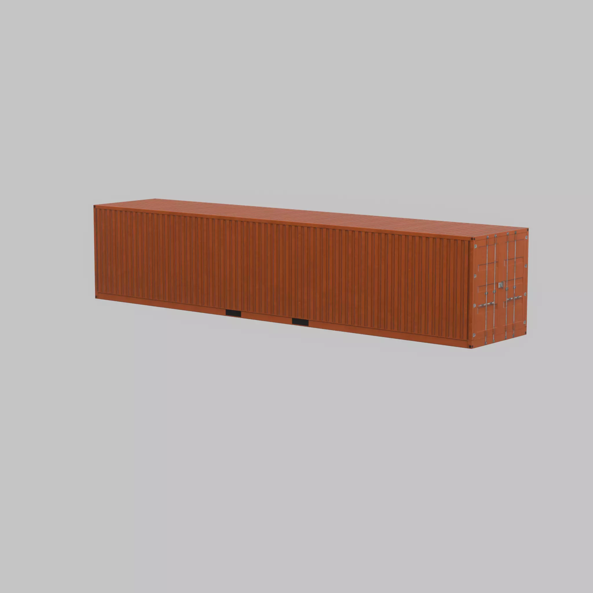 Warehouse-Container signal orange 40ft Low-poly 3D model_68
