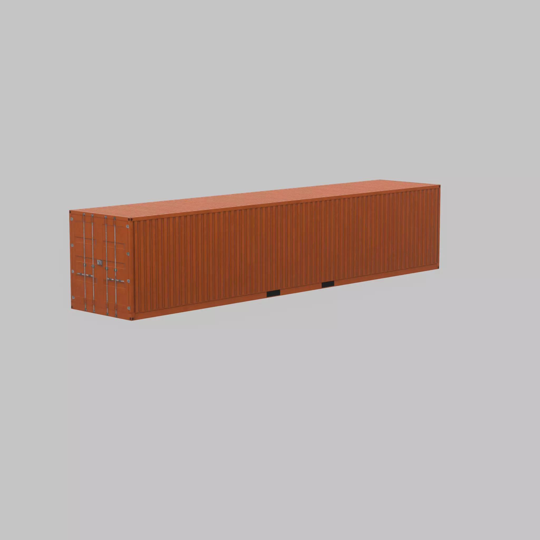Warehouse-Container signal orange 40ft Low-poly 3D model_31