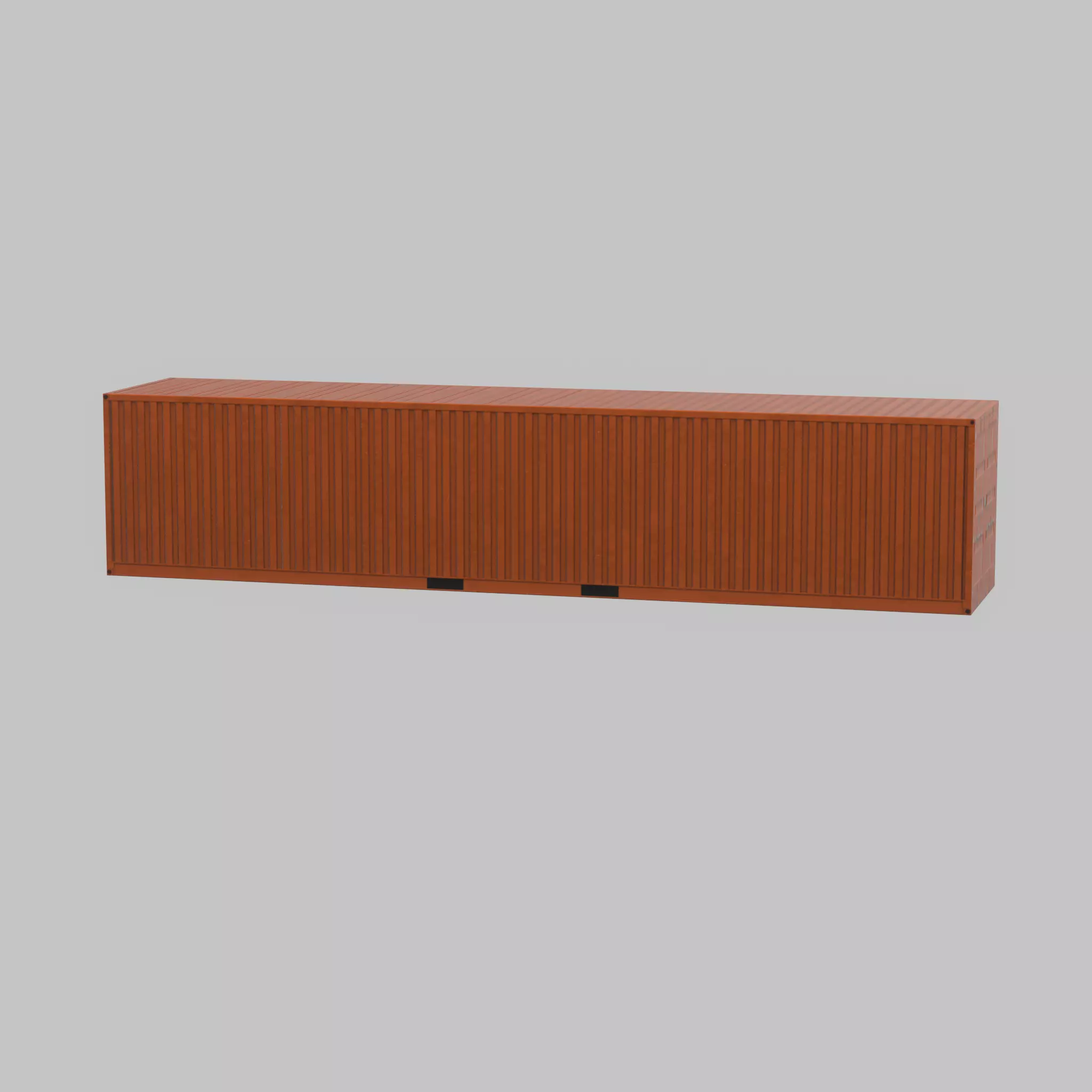 Warehouse-Container signal orange 40ft Low-poly 3D model_64