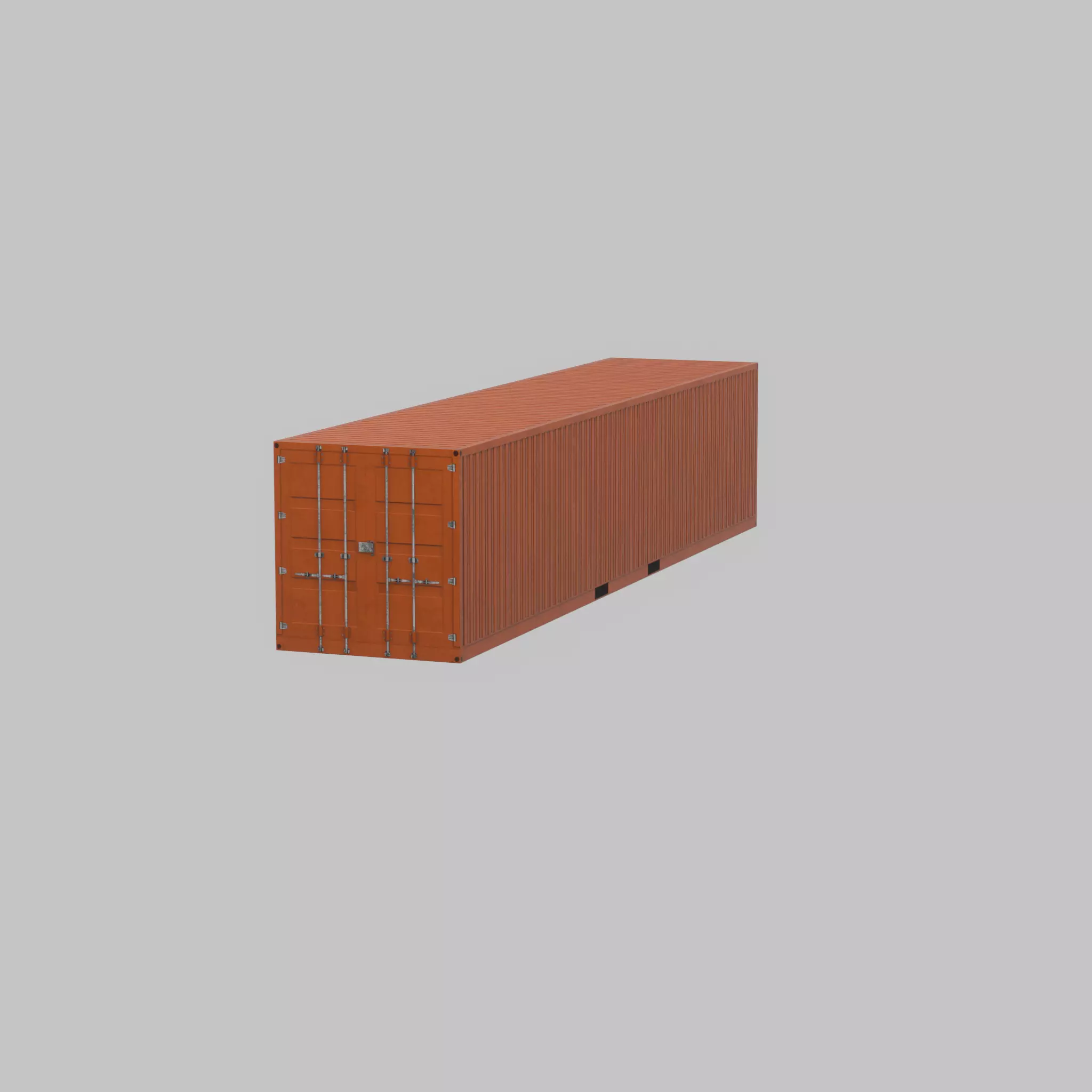 Warehouse-Container signal orange 40ft Low-poly 3D model_28