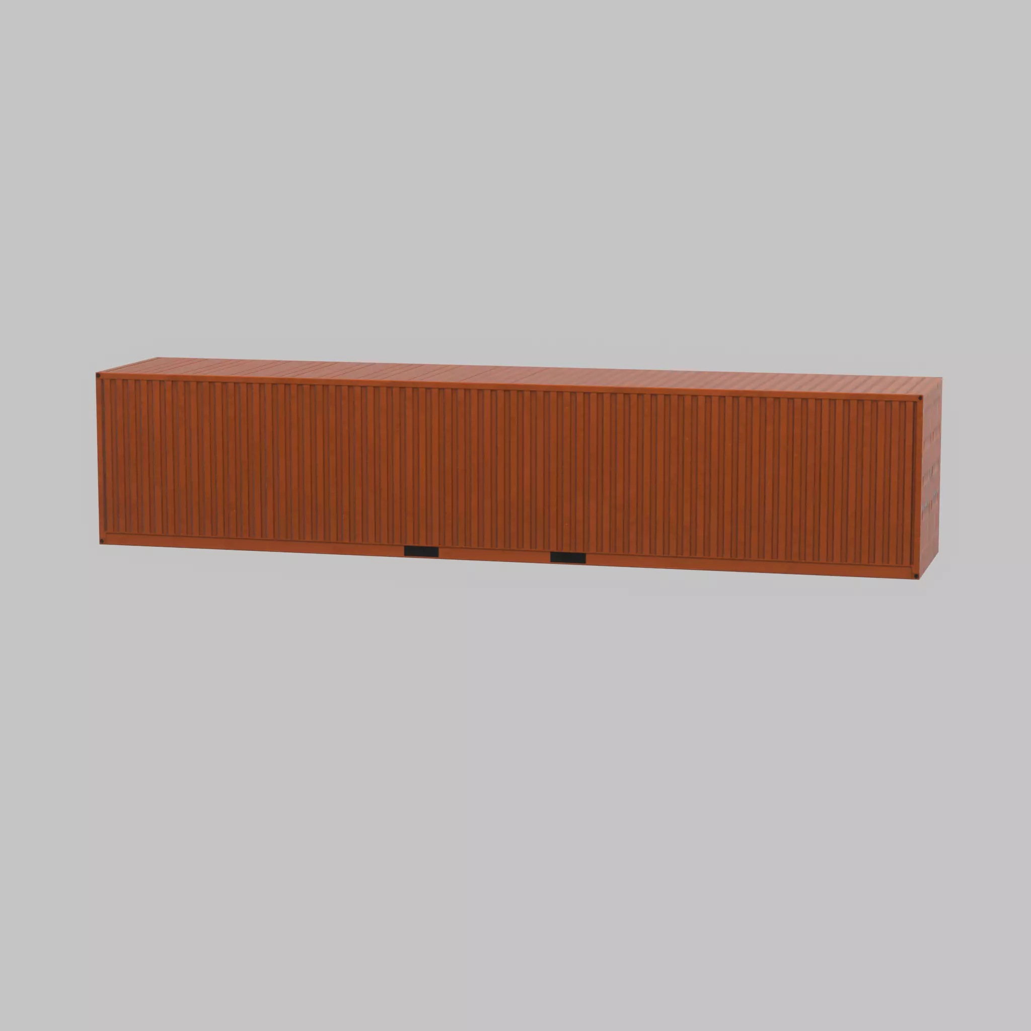 Warehouse-Container signal orange 40ft Low-poly 3D model_44