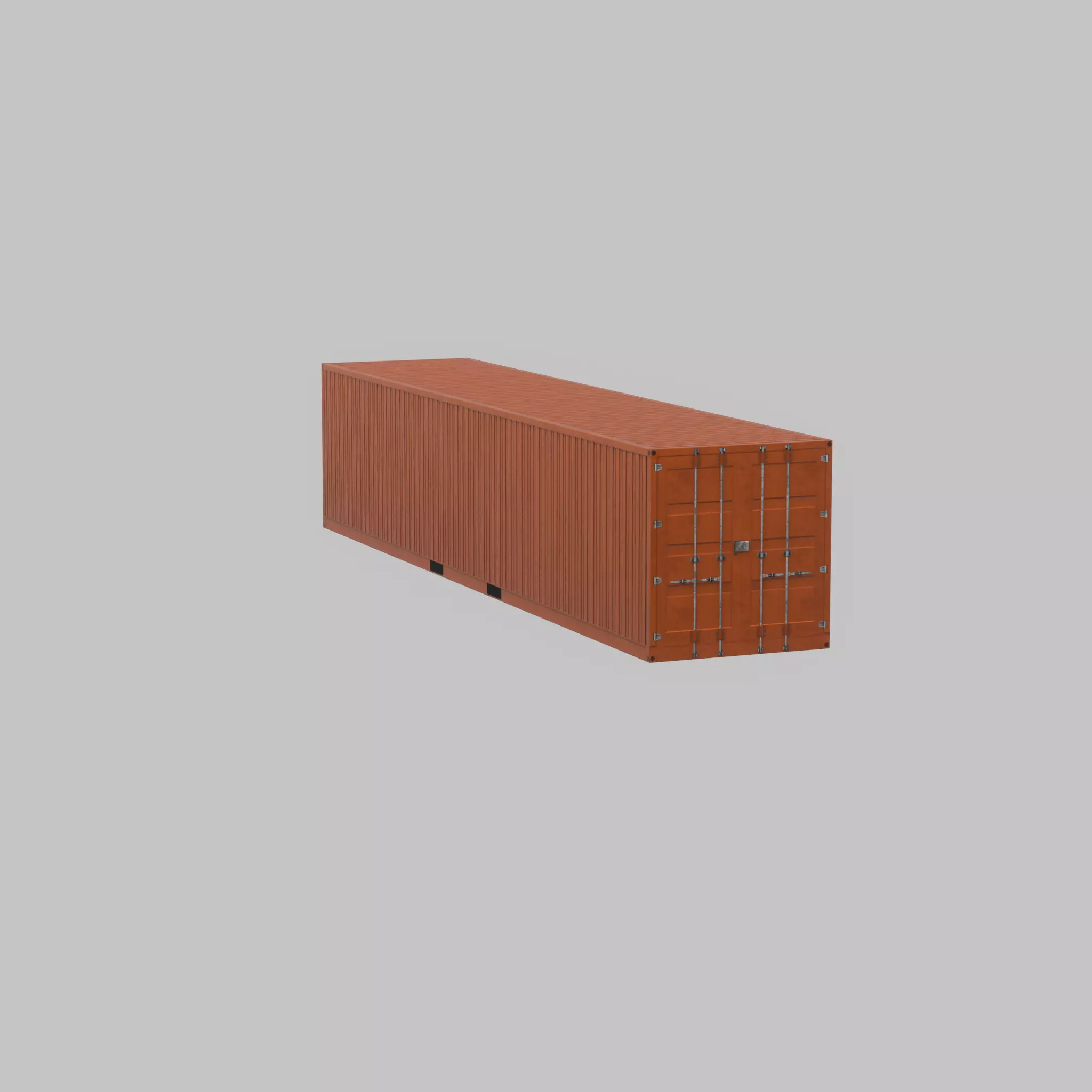 Warehouse-Container signal orange 40ft Low-poly 3D model_47