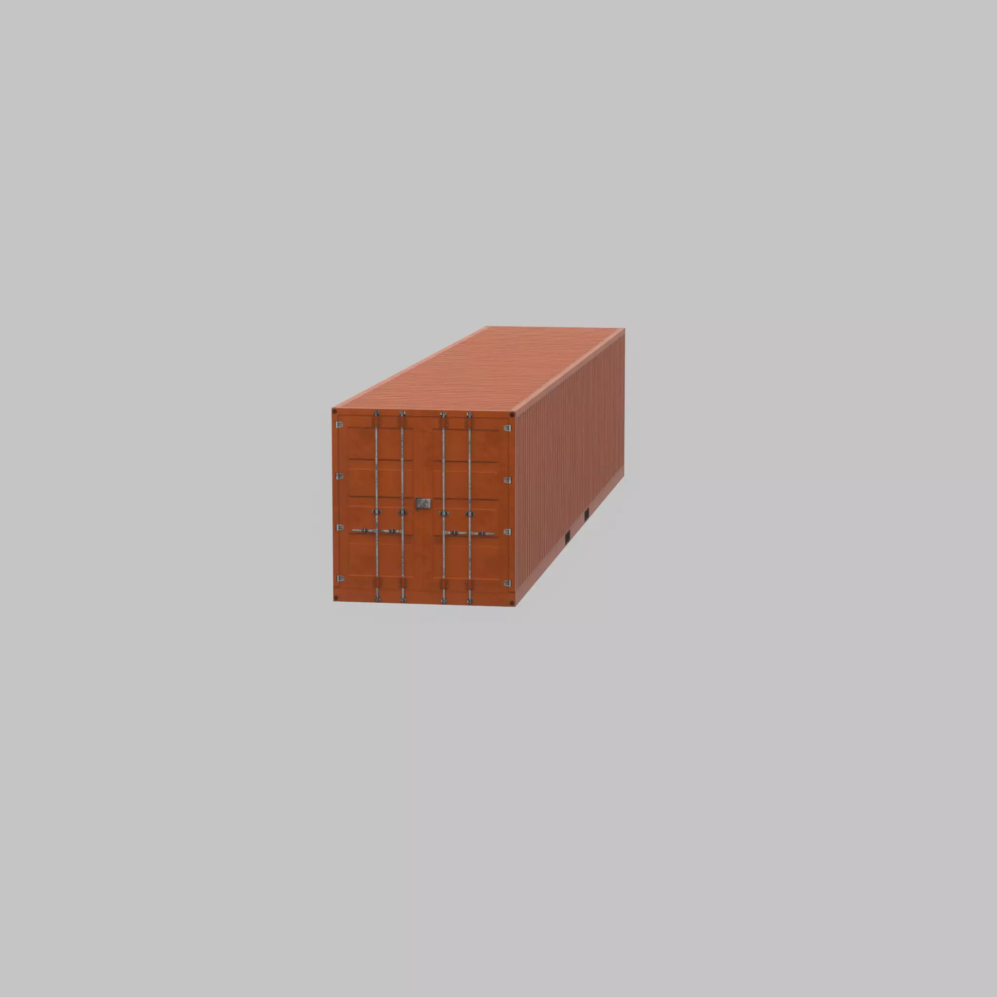 Warehouse-Container signal orange 40ft Low-poly 3D model_51