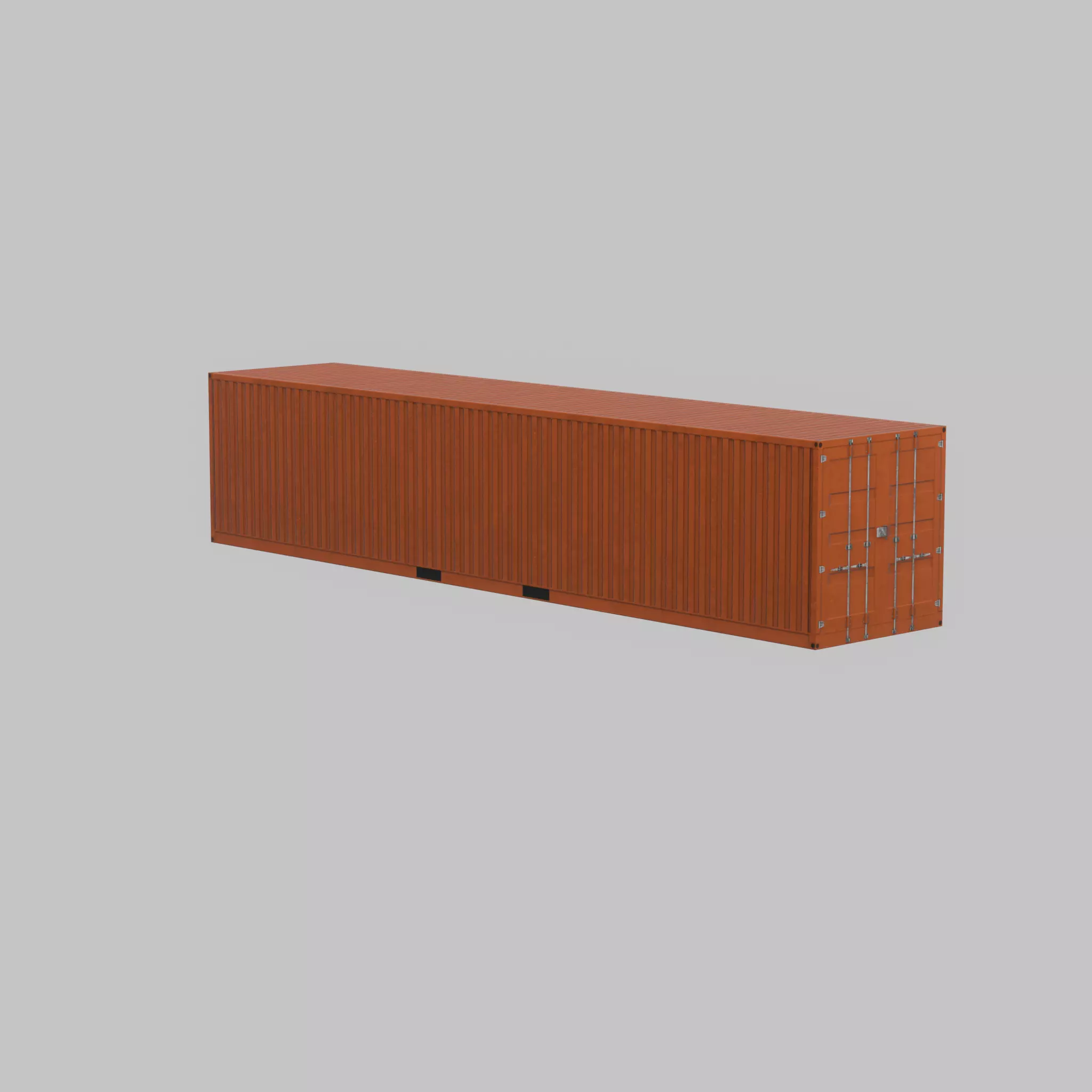 Warehouse-Container signal orange 40ft Low-poly 3D model_69