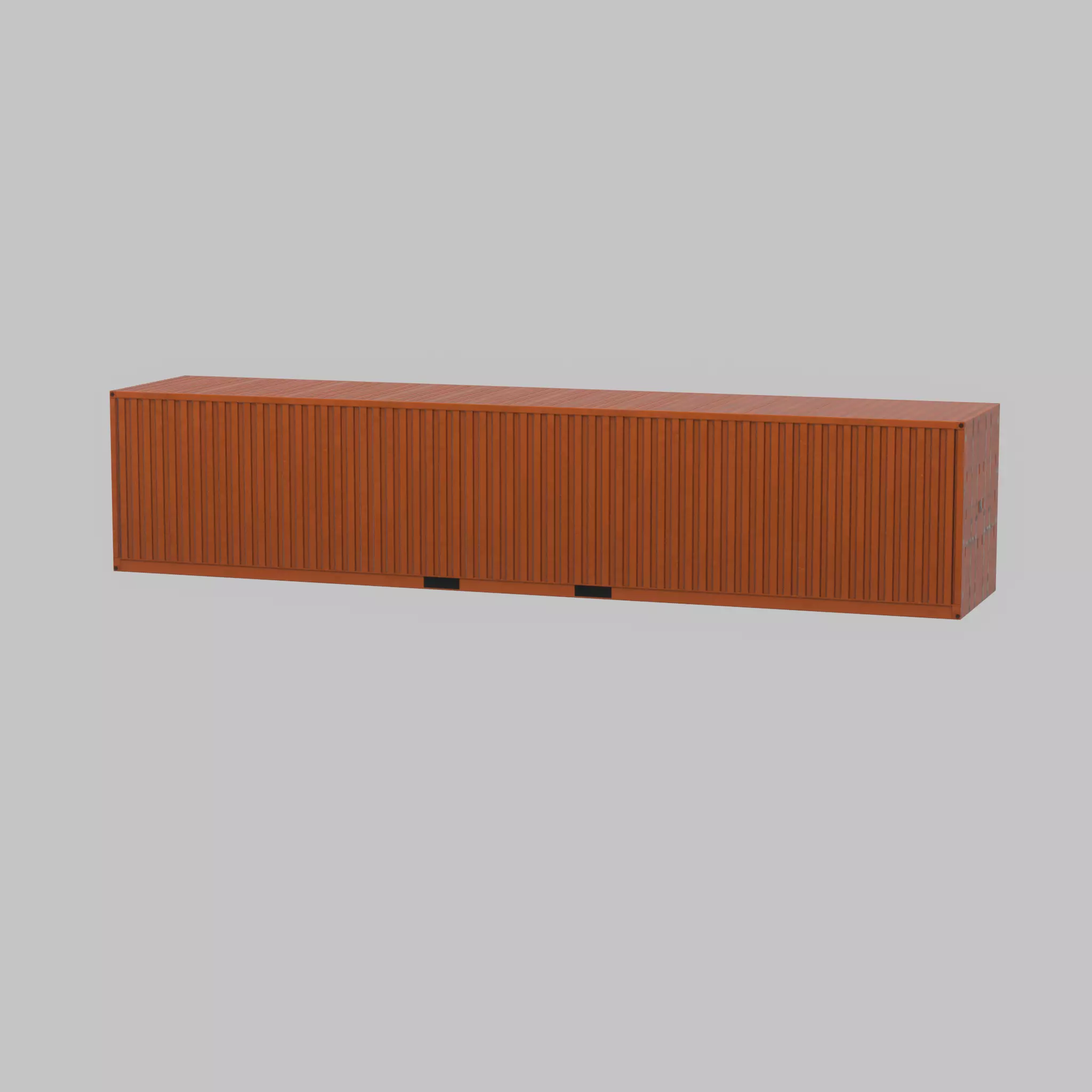 Warehouse-Container signal orange 40ft Low-poly 3D model_40
