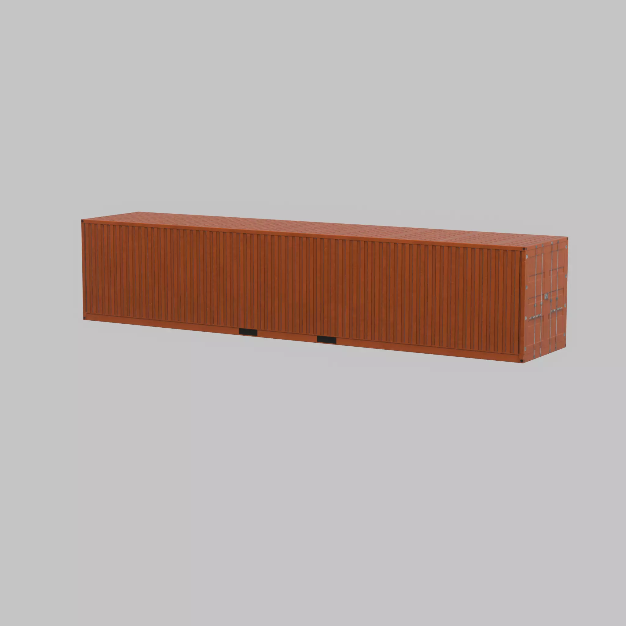 Warehouse-Container signal orange 40ft Low-poly 3D model_66