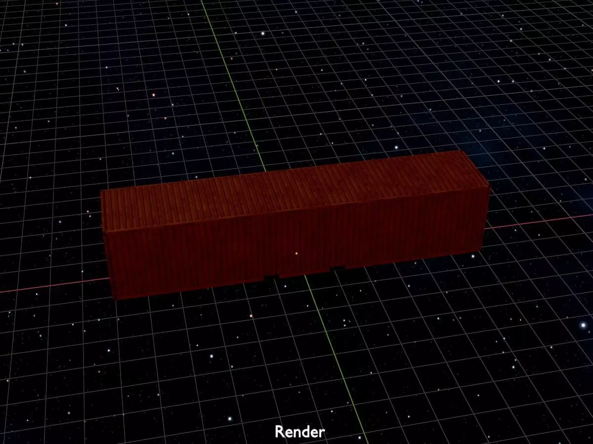 Warehouse-Container signal orange 40ft Low-poly 3D model_18