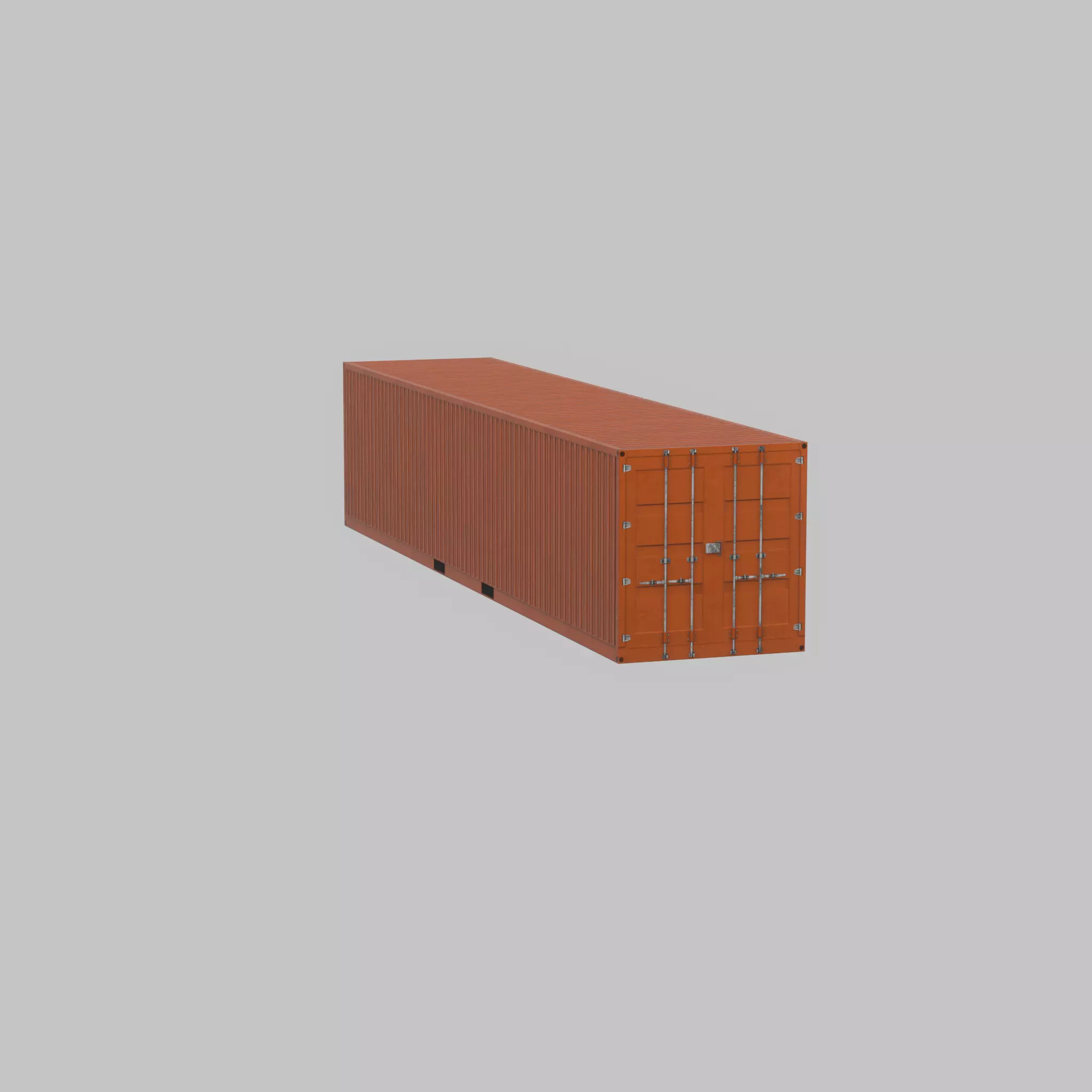Warehouse-Container signal orange 40ft Low-poly 3D model_23