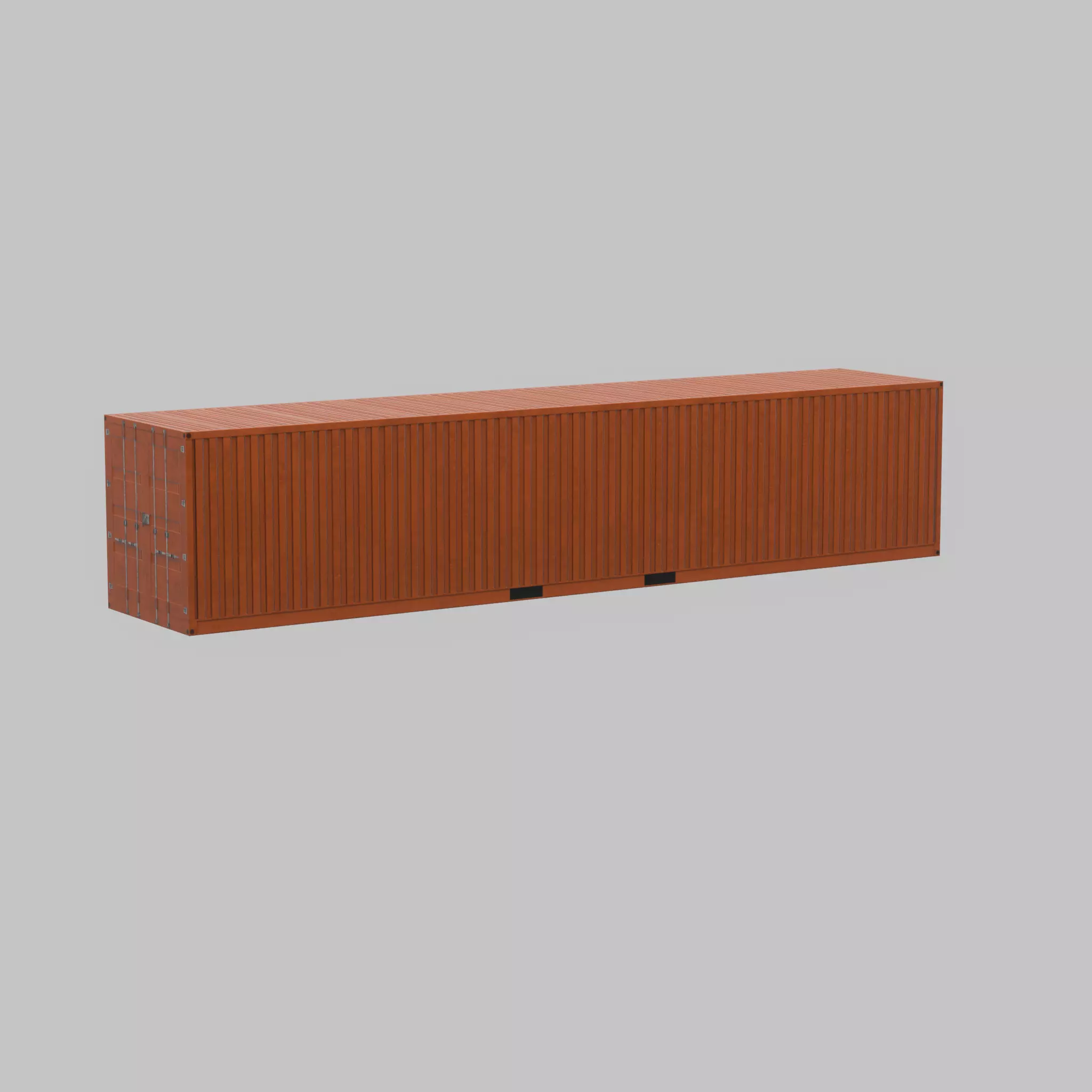 Warehouse-Container signal orange 40ft Low-poly 3D model_58