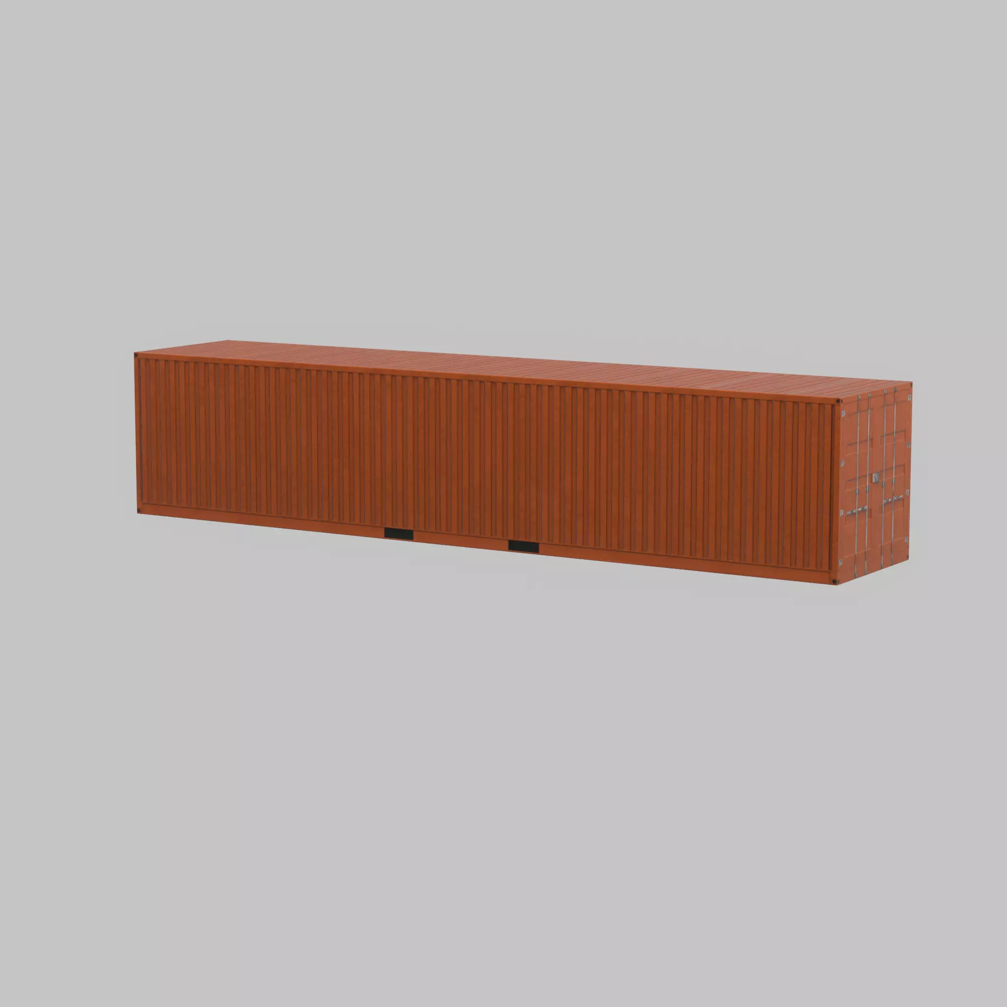Warehouse-Container signal orange 40ft Low-poly 3D model_67