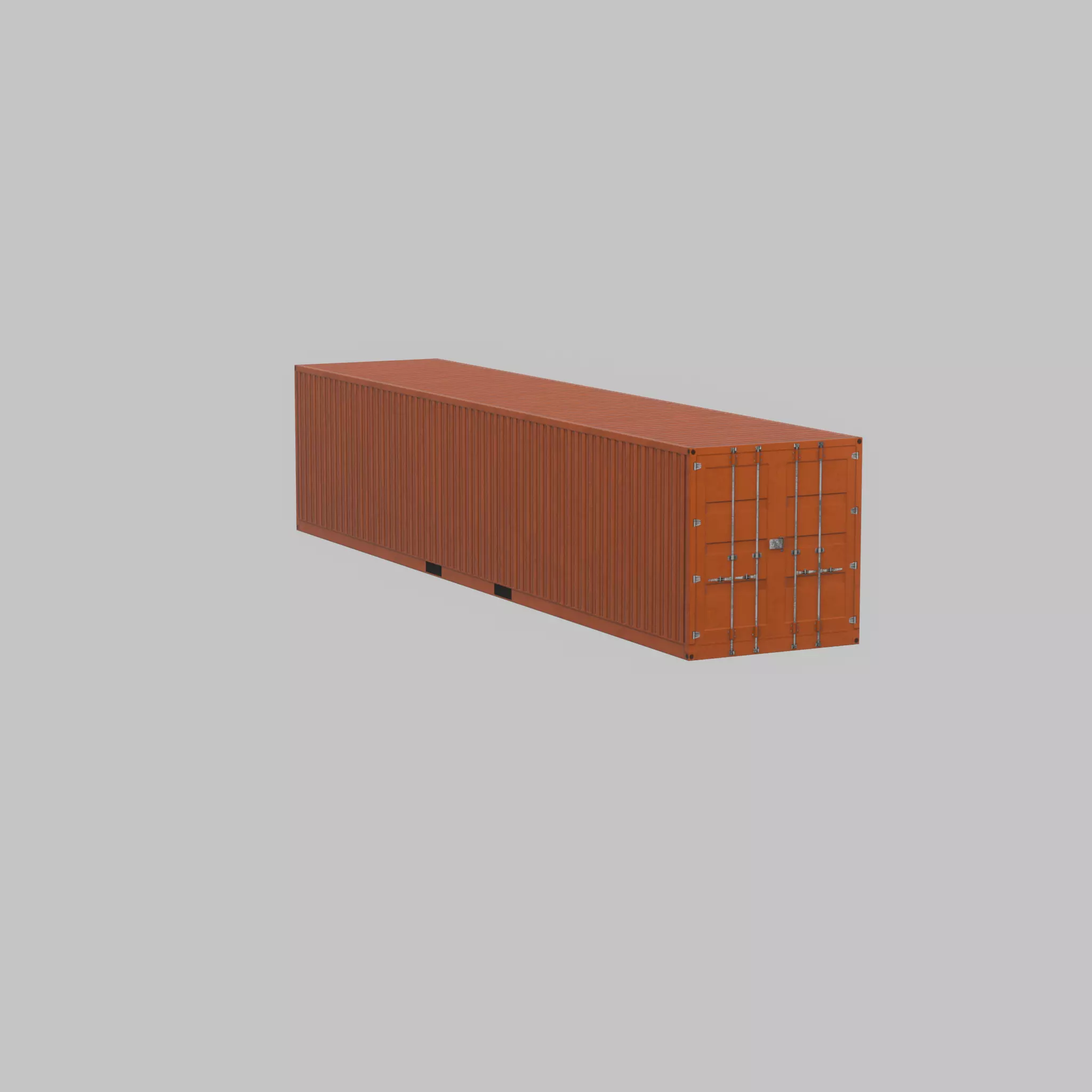 Warehouse-Container signal orange 40ft Low-poly 3D model_71