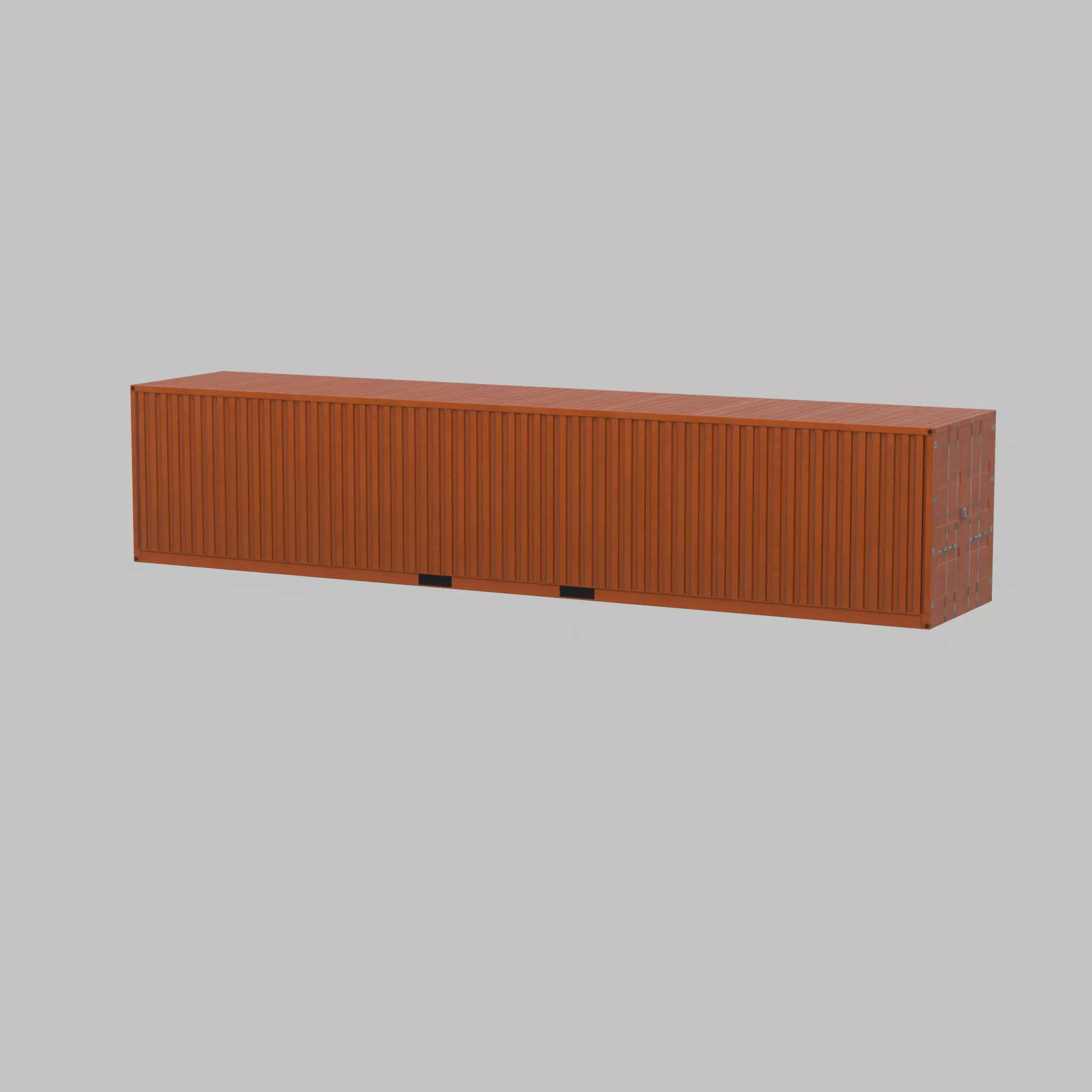 Warehouse-Container signal orange 40ft Low-poly 3D model_41