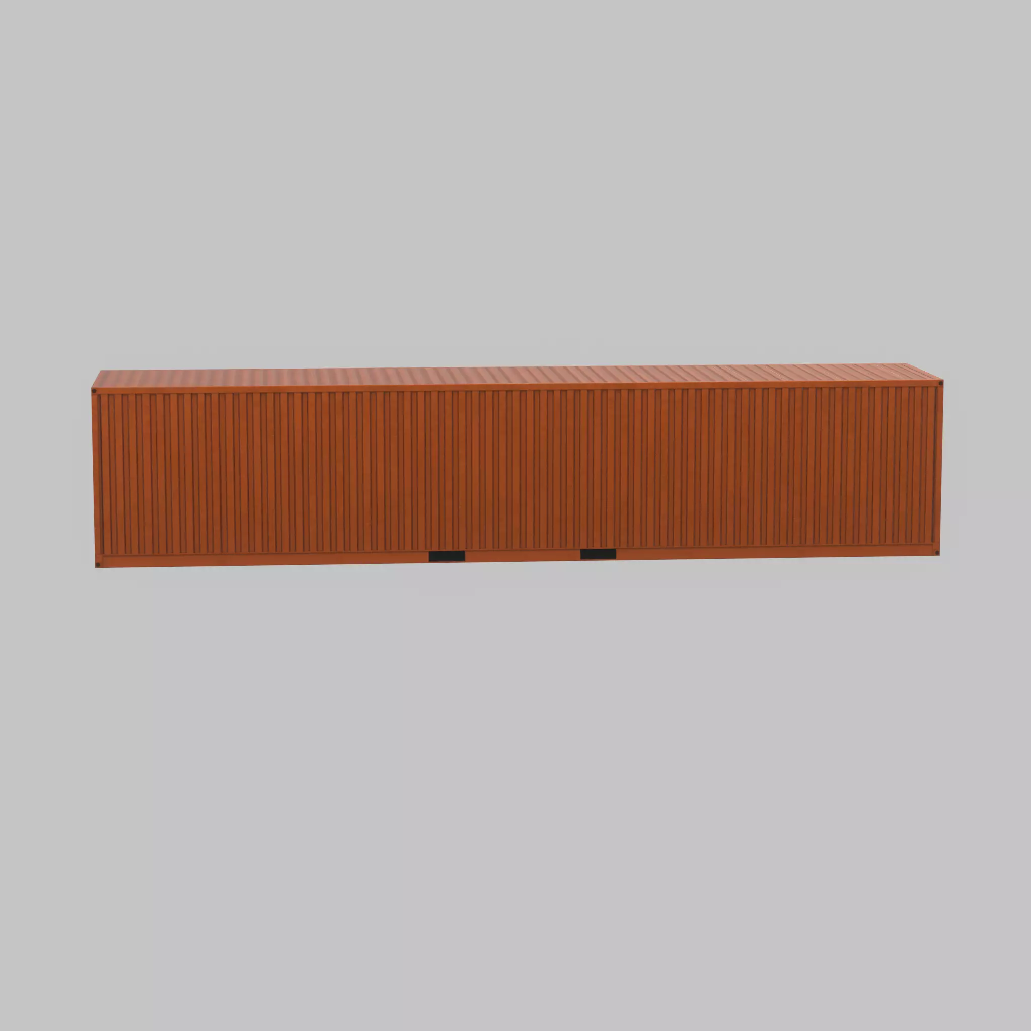 Warehouse-Container signal orange 40ft Low-poly 3D model_37