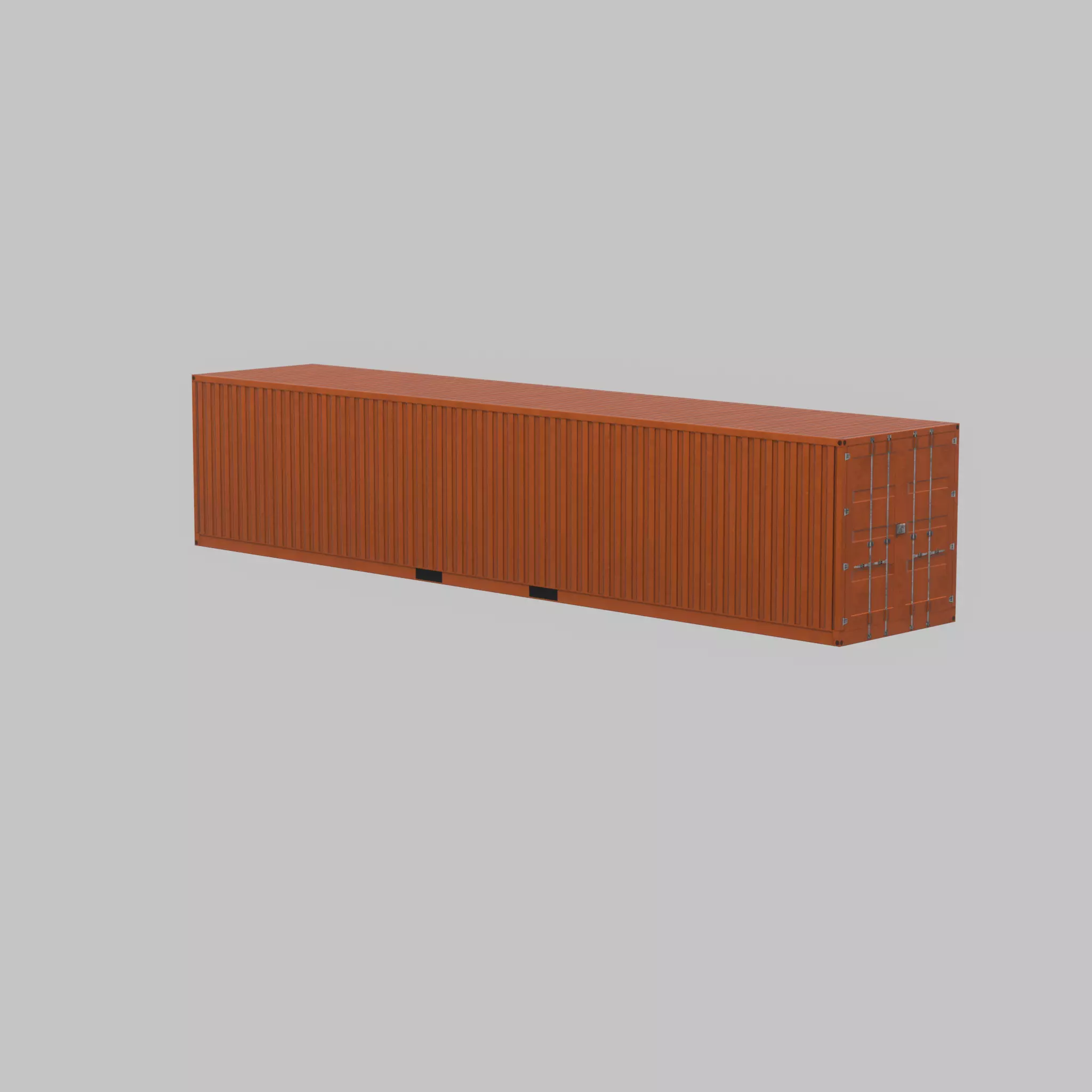 Warehouse-Container signal orange 40ft Low-poly 3D model_43