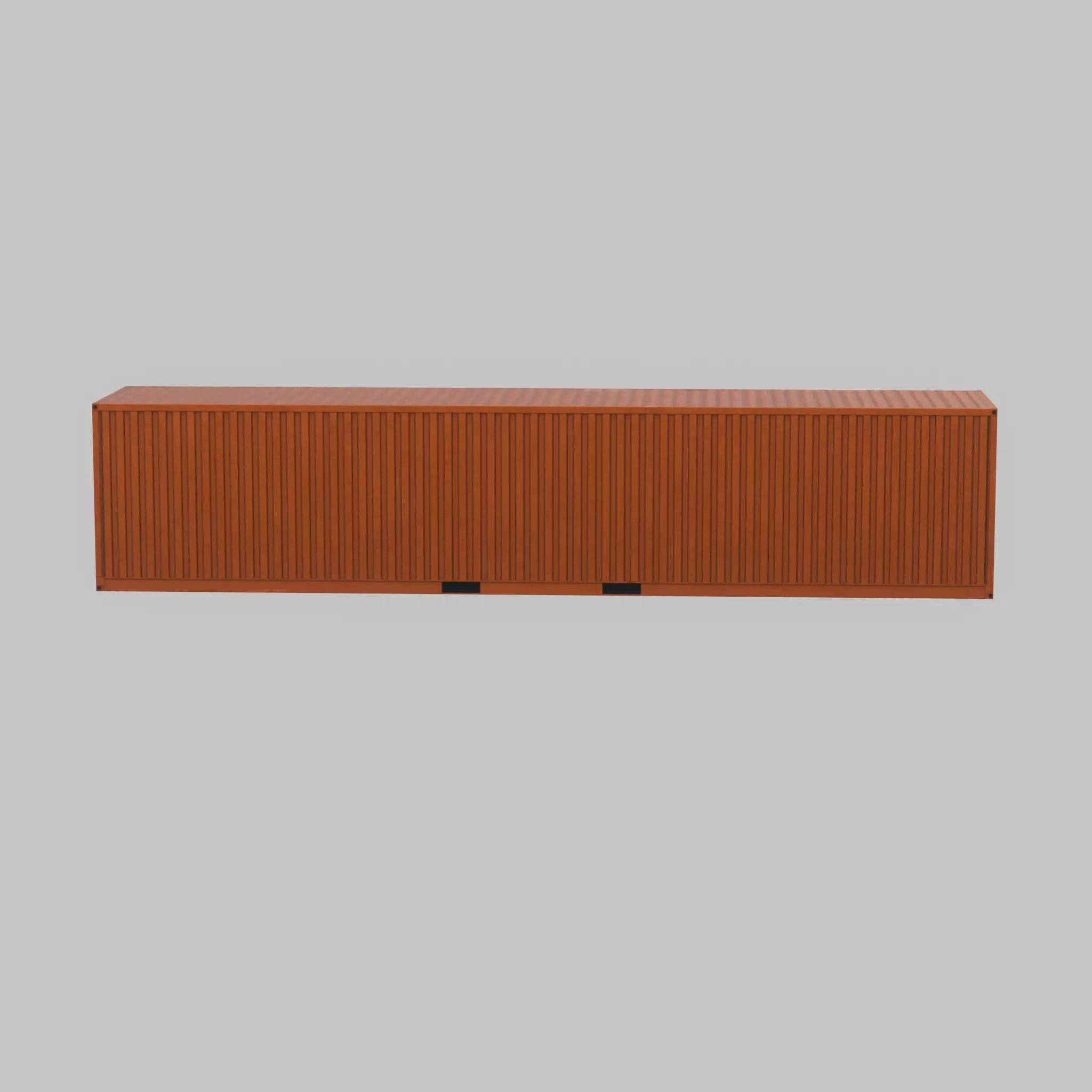 Warehouse-Container signal orange 40ft Low-poly 3D model_38