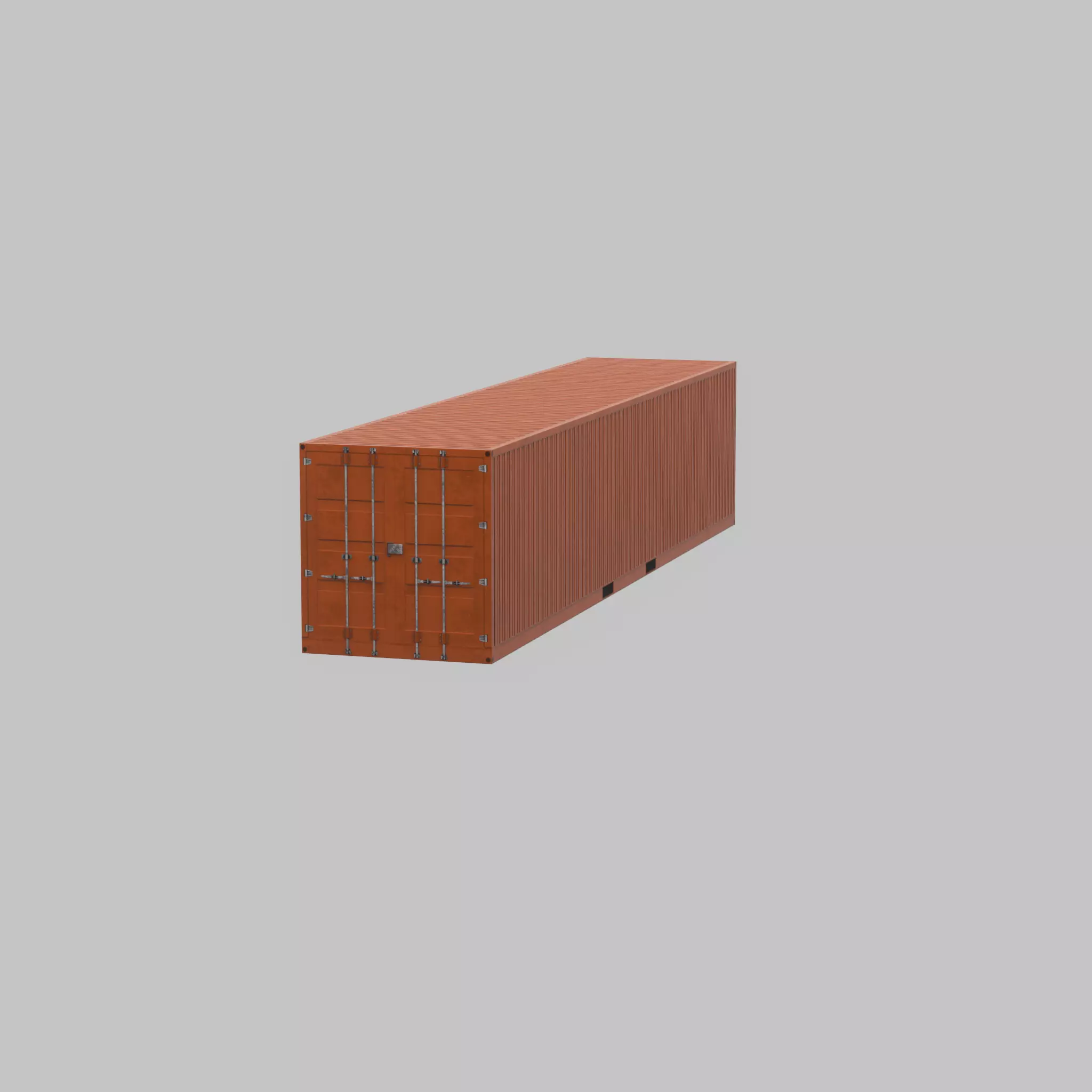 Warehouse-Container signal orange 40ft Low-poly 3D model_52