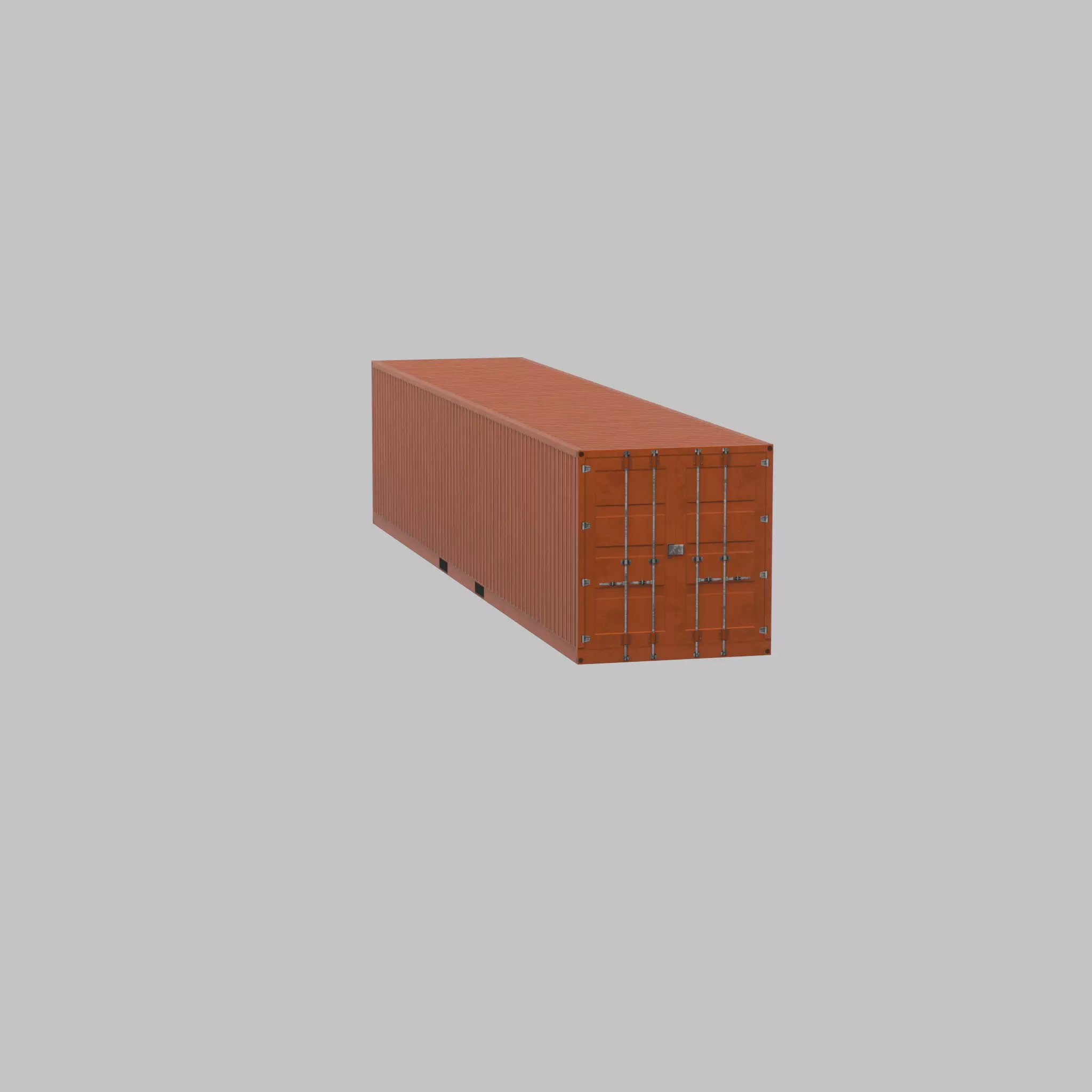 Warehouse-Container signal orange 40ft Low-poly 3D model_48