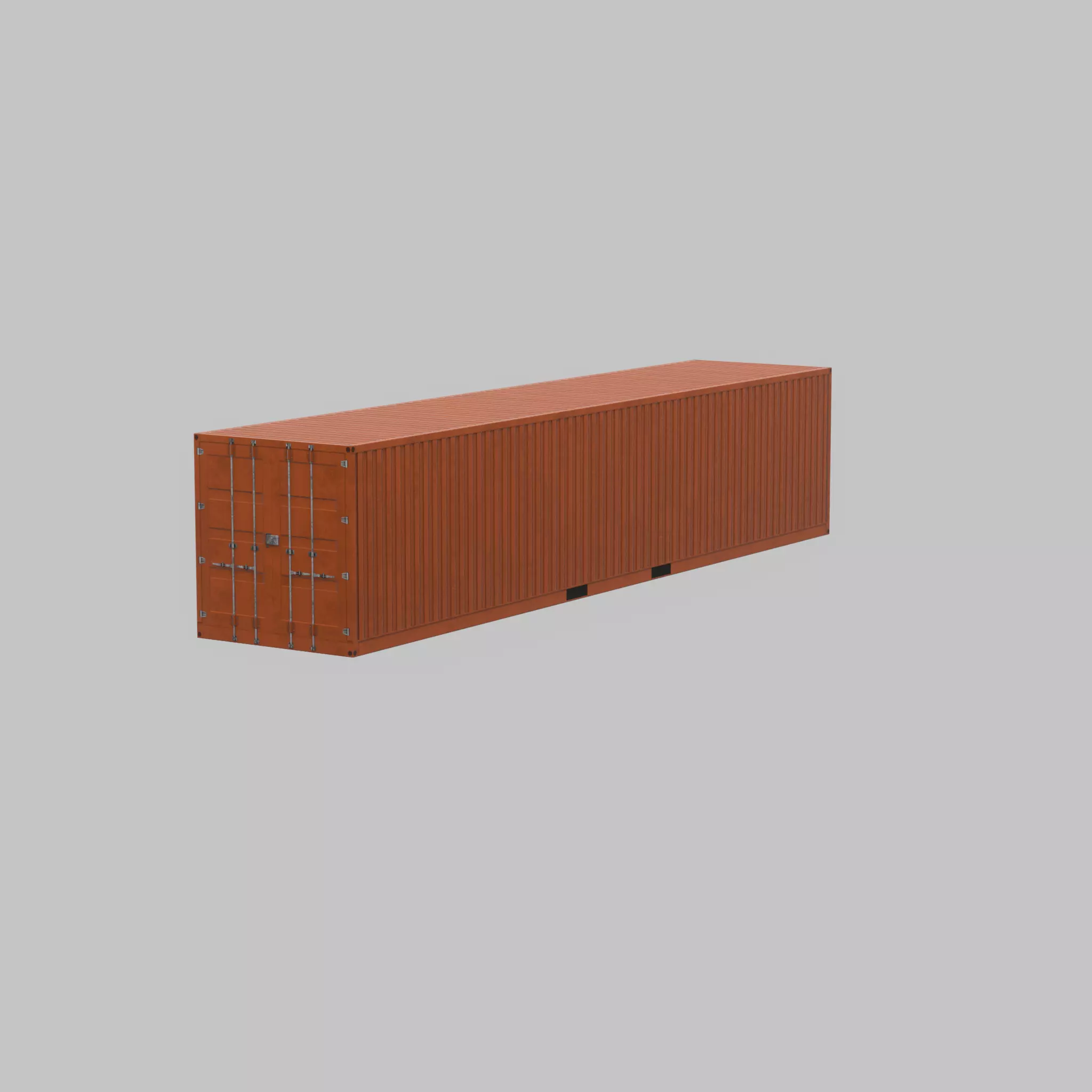 Warehouse-Container signal orange 40ft Low-poly 3D model_54