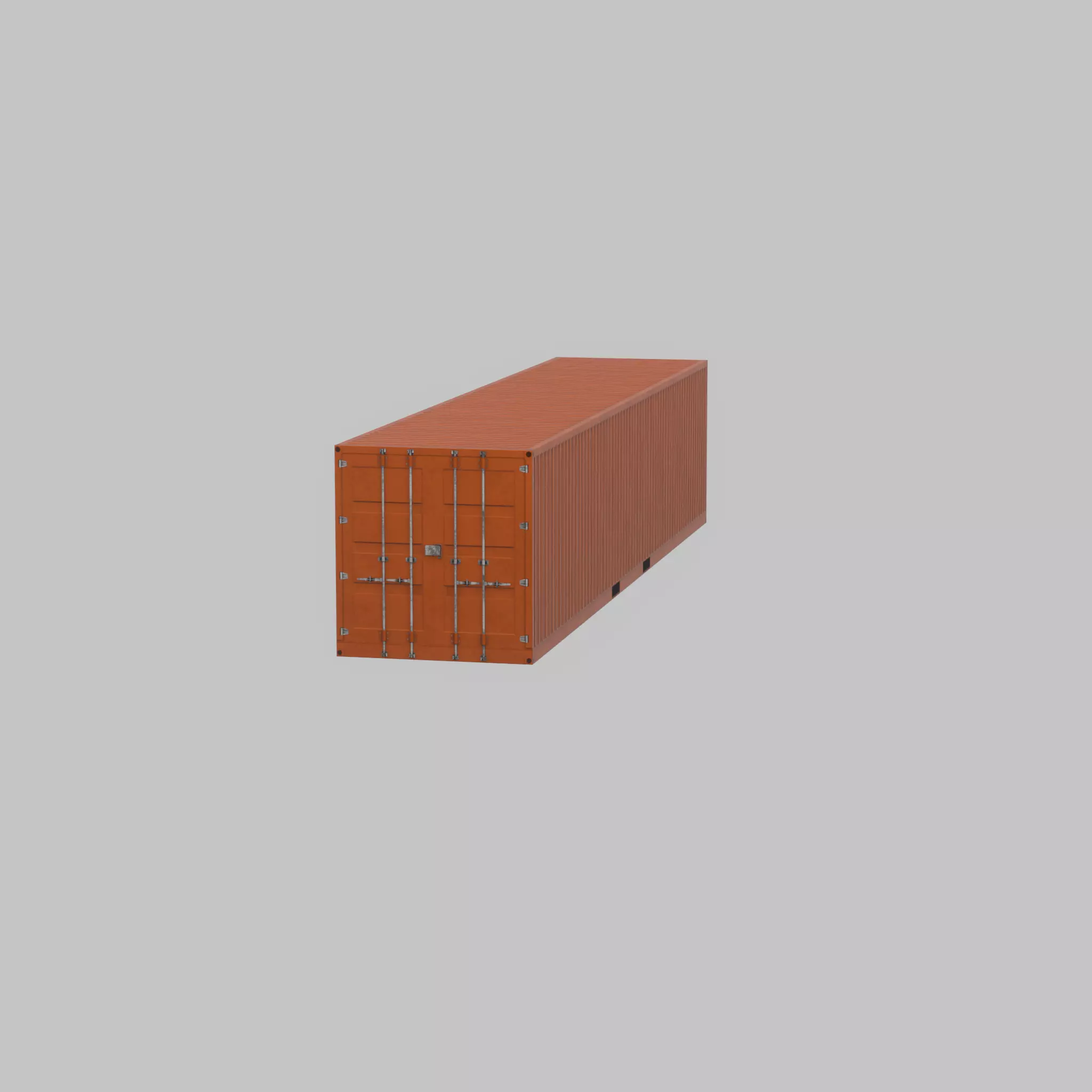 Warehouse-Container signal orange 40ft Low-poly 3D model_27