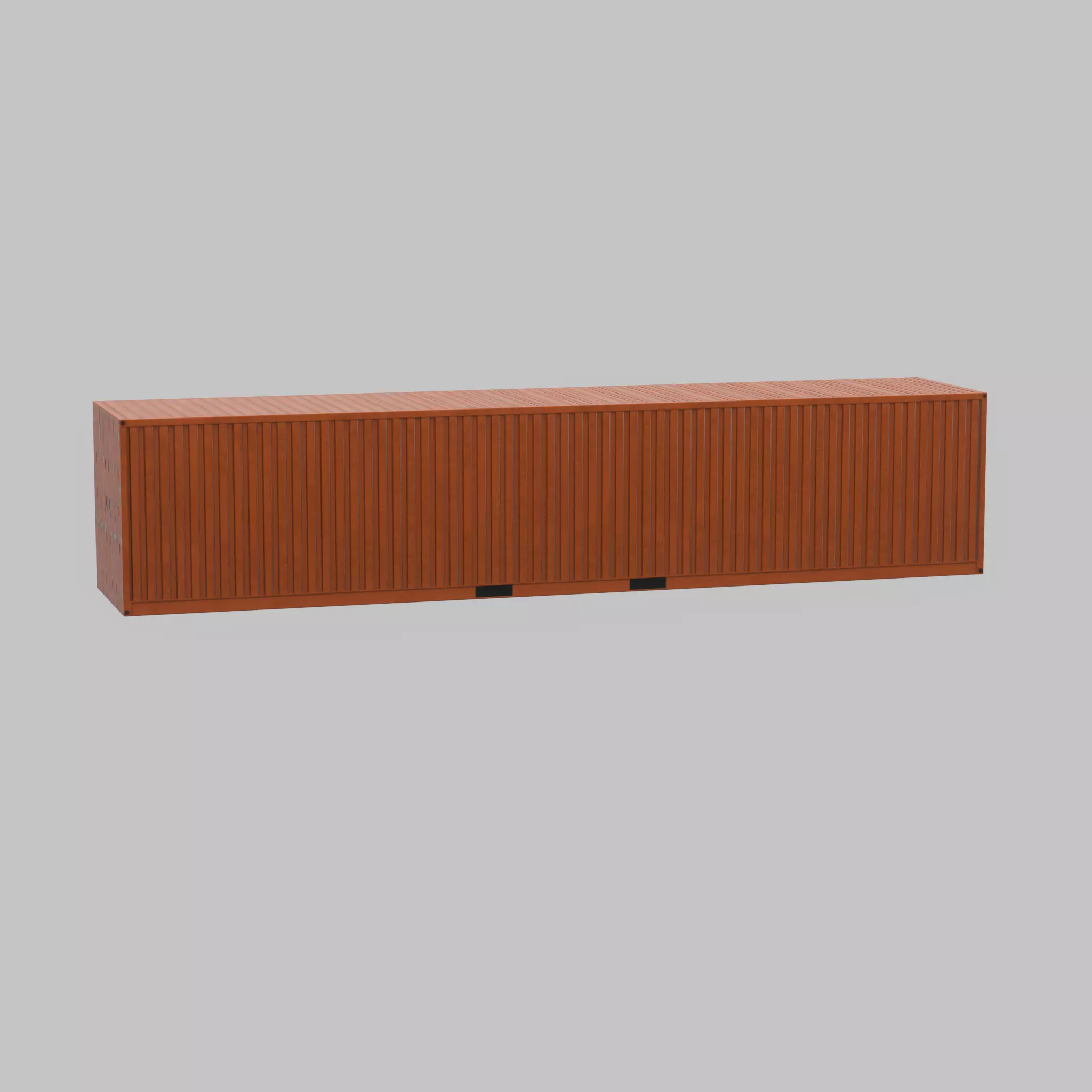 Warehouse-Container signal orange 40ft Low-poly 3D model_60