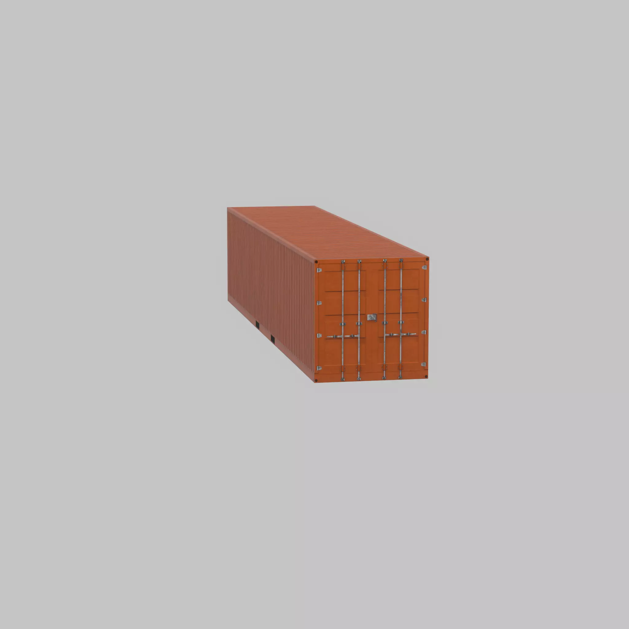 Warehouse-Container signal orange 40ft Low-poly 3D model_24