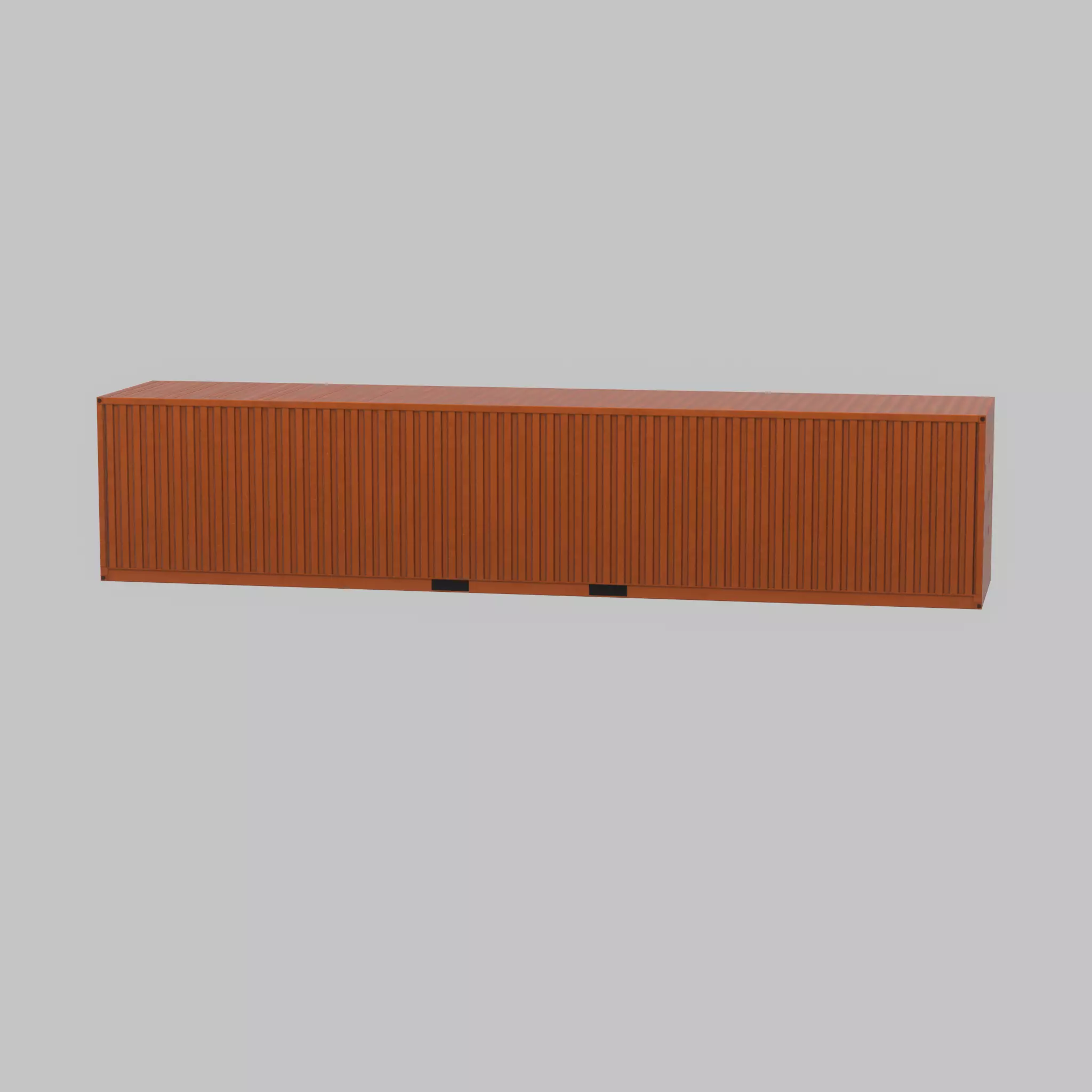 Warehouse-Container signal orange 40ft Low-poly 3D model_39