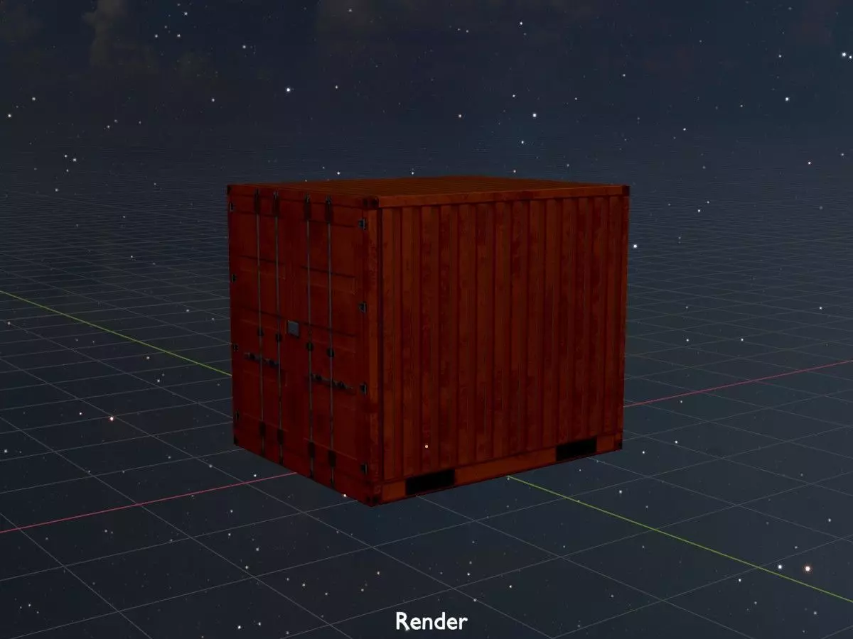 Warehouse-Container signal orange all Versions 3D Model Collection_67