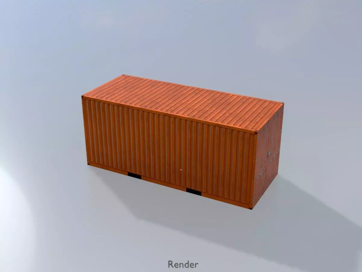 Warehouse-Container signal orange all Versions 3D Model Collection_48