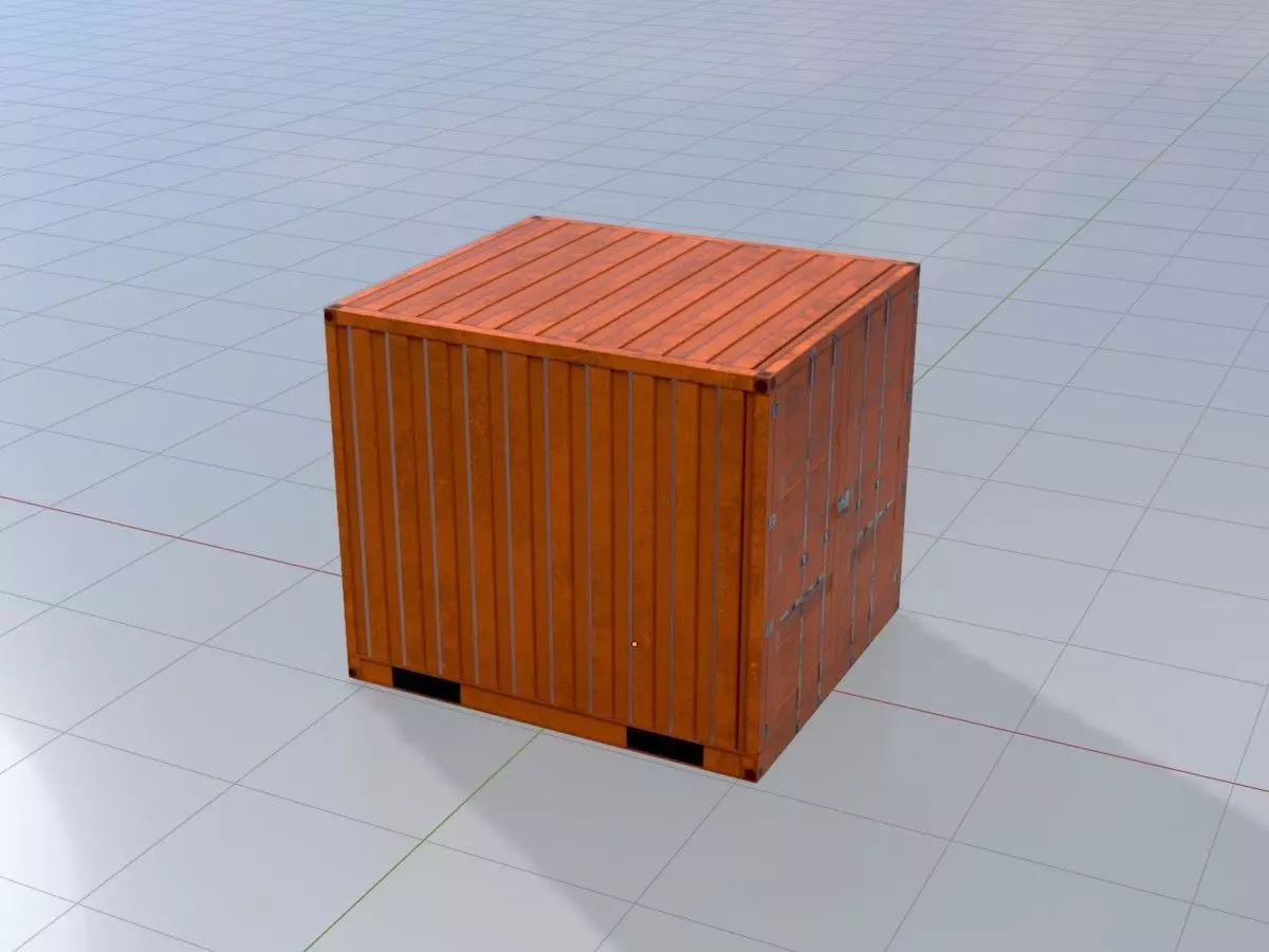 Warehouse-Container signal orange all Versions 3D Model Collection_18